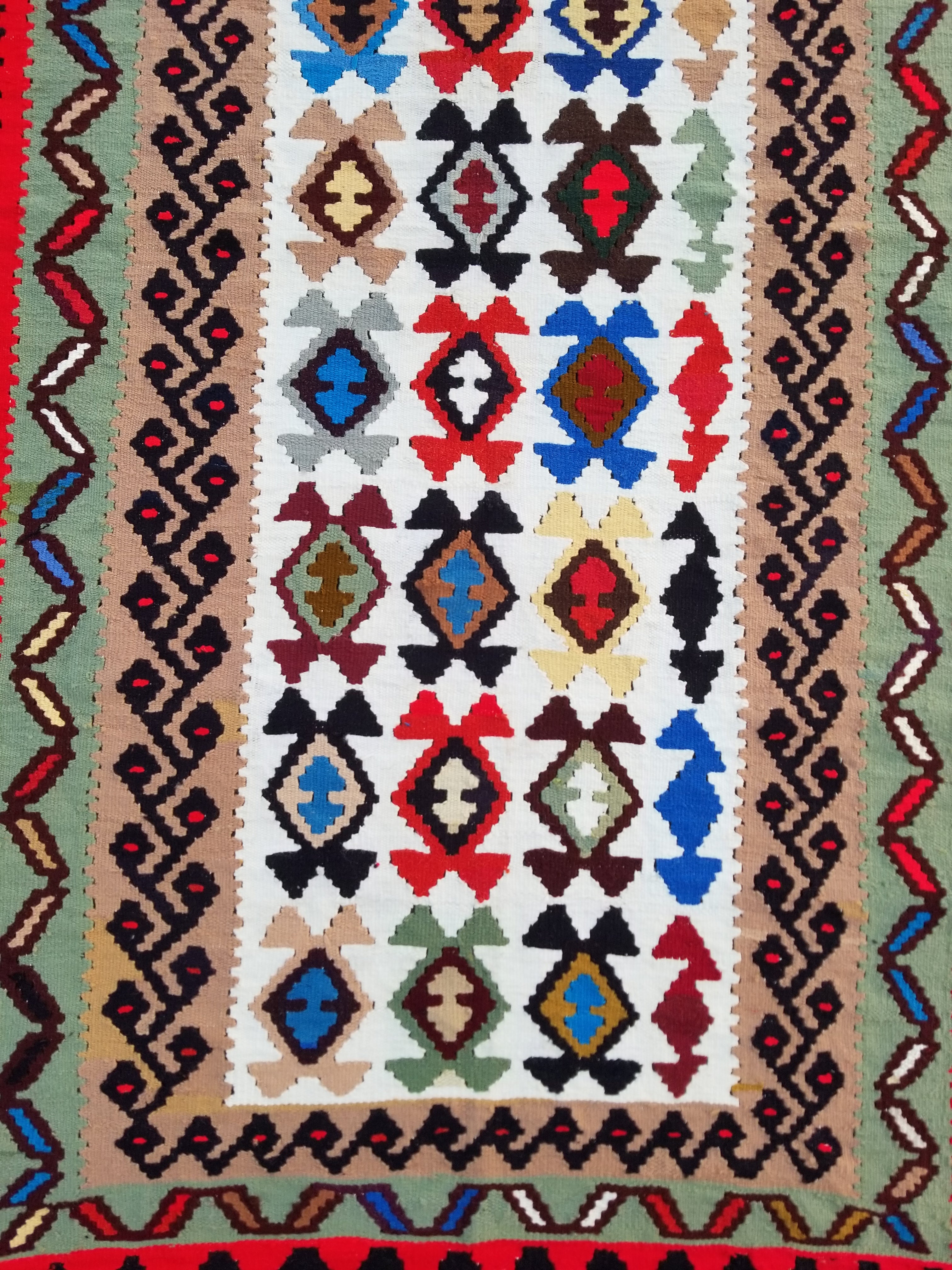 Vintage Handmade Turkish Anatolian Flatweave Wool Kilim Rug 186x96cms