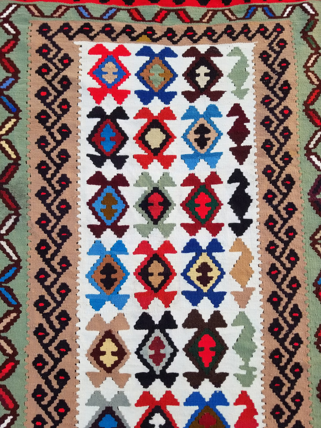 Vintage Handmade Turkish Anatolian Flatweave Wool Kilim Rug 186x96cms