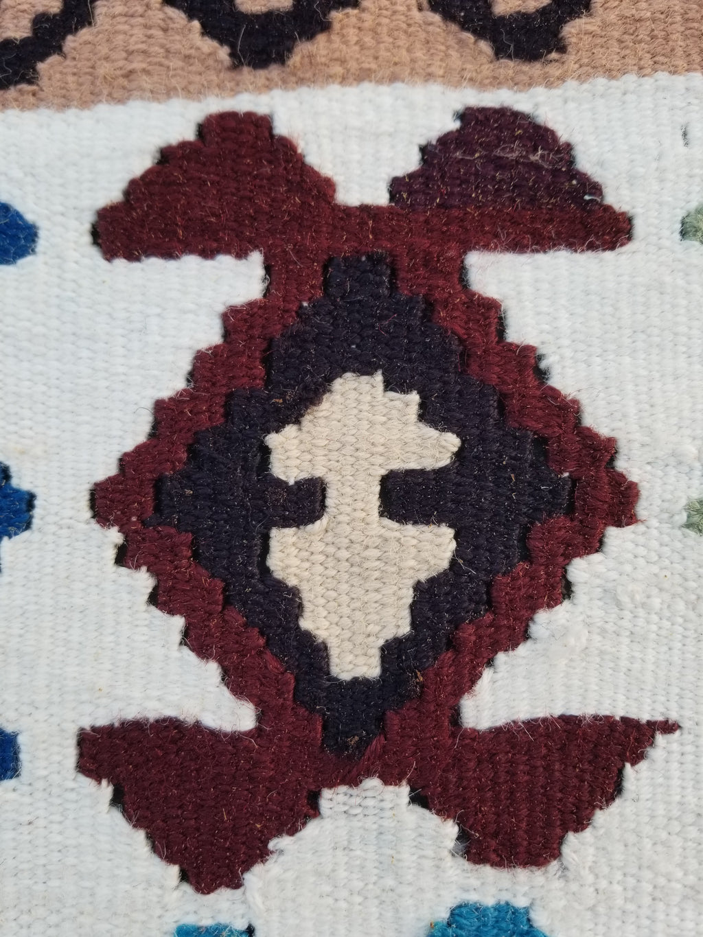 Vintage Handmade Turkish Anatolian Flatweave Wool Kilim Rug 186x96cms