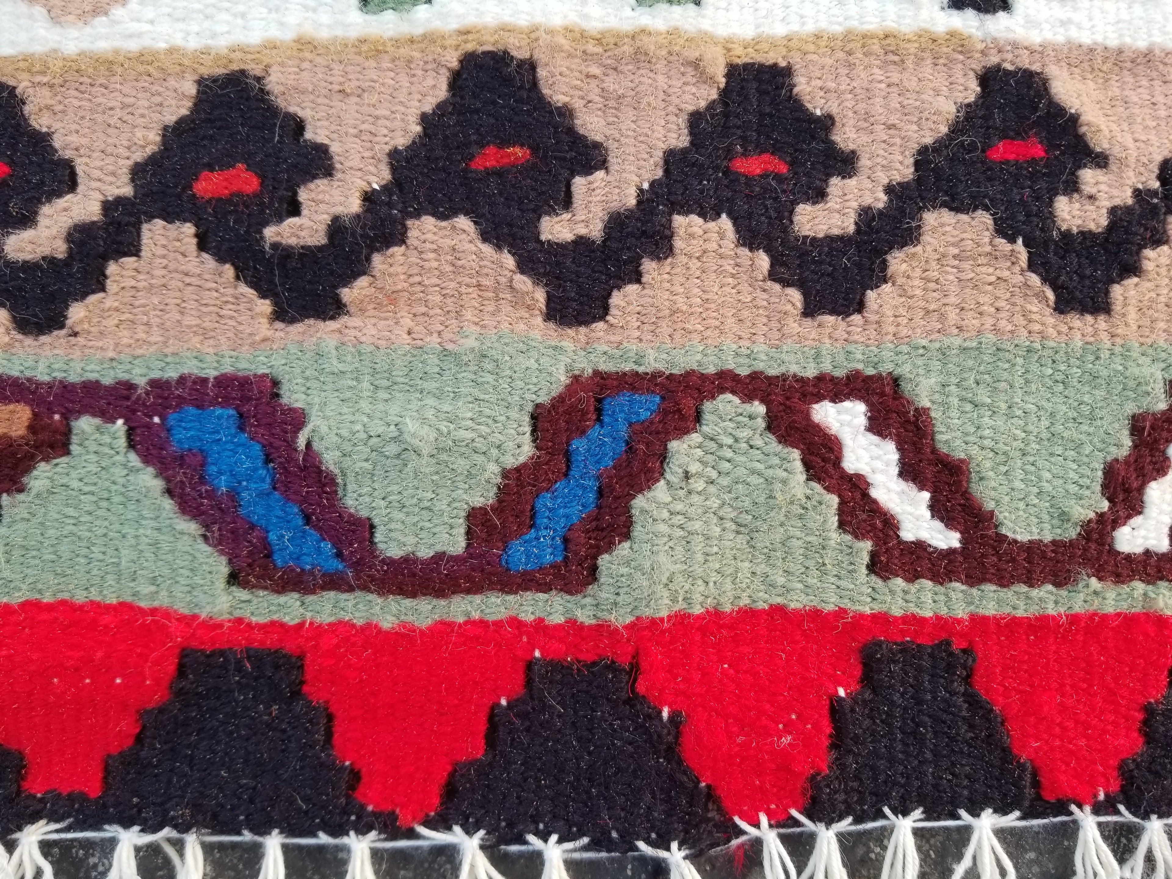 Vintage Handmade Turkish Anatolian Flatweave Wool Kilim Rug 186x96cms