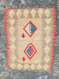 Vintage Traditional Handmade Anatolian Turkish Flatweave Wool Kilim Rug 77x61cms