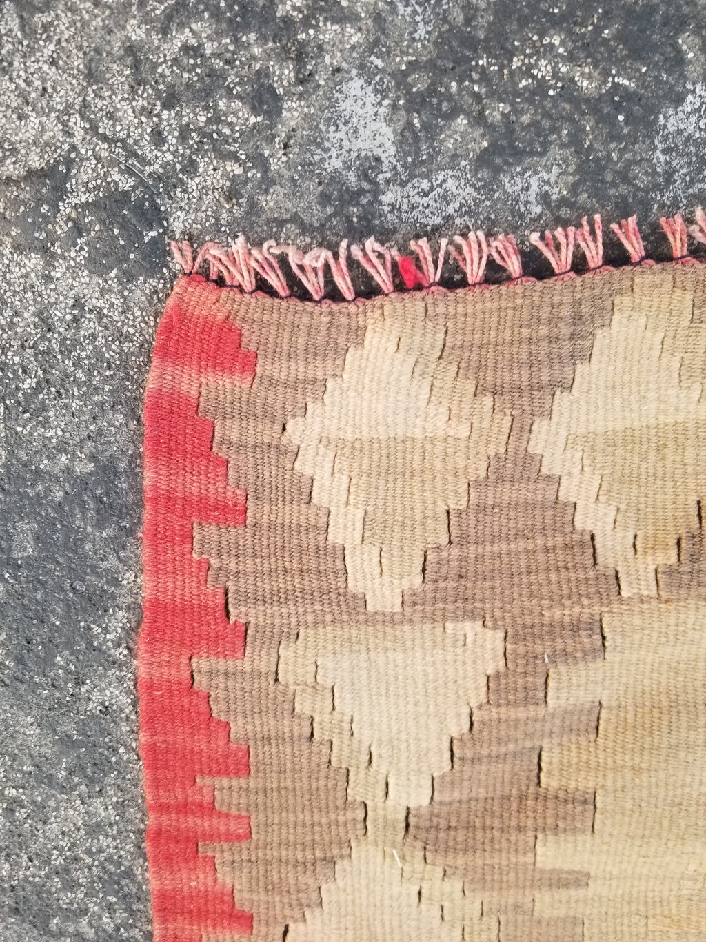 Vintage Traditional Handmade Anatolian Turkish Flatweave Wool Kilim Rug 77x61cms