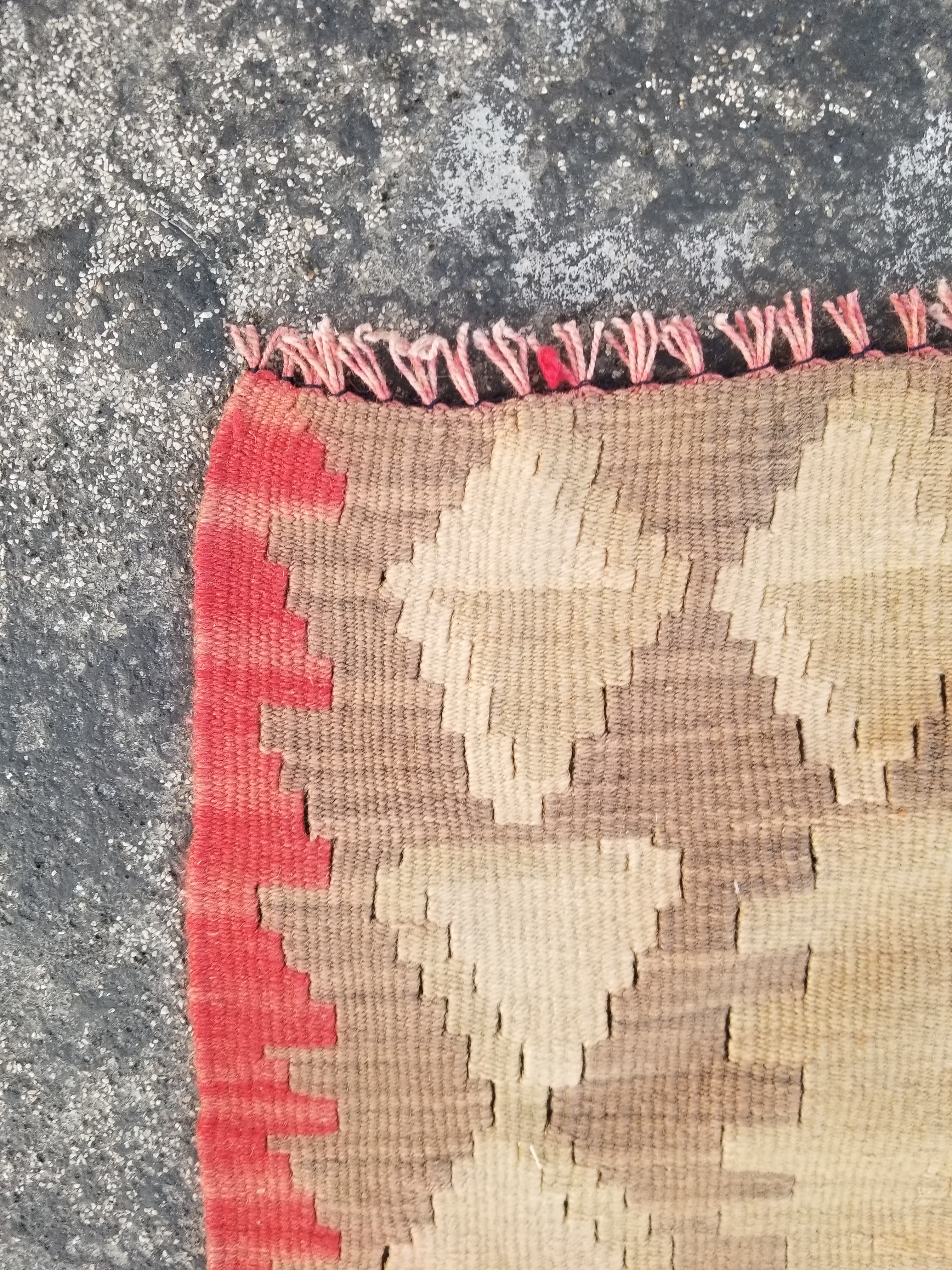 Vintage Traditional Handmade Anatolian Turkish Flatweave Wool Kilim Rug 77x61cms