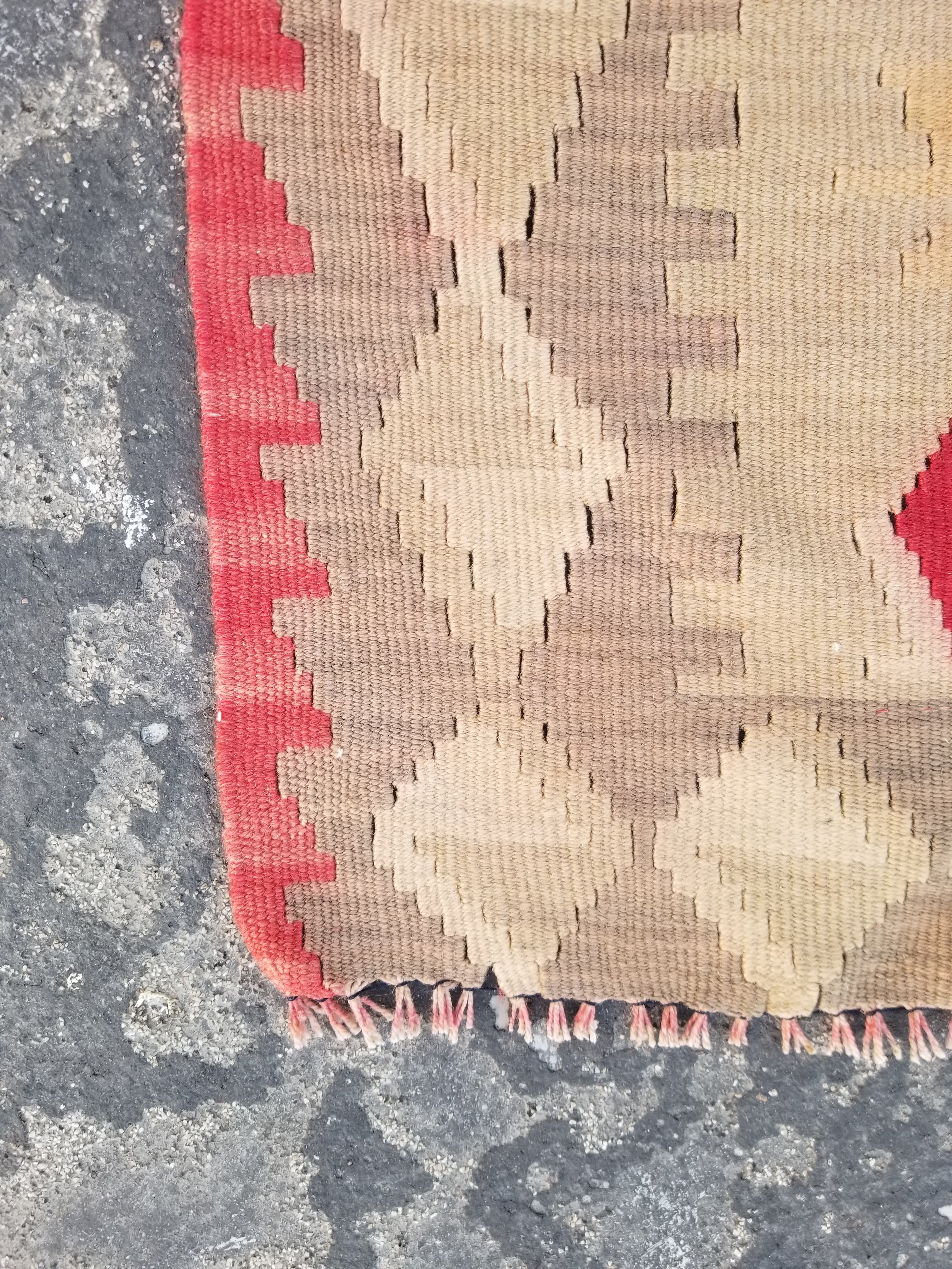 Vintage Traditional Handmade Anatolian Turkish Flatweave Wool Kilim Rug 77x61cms
