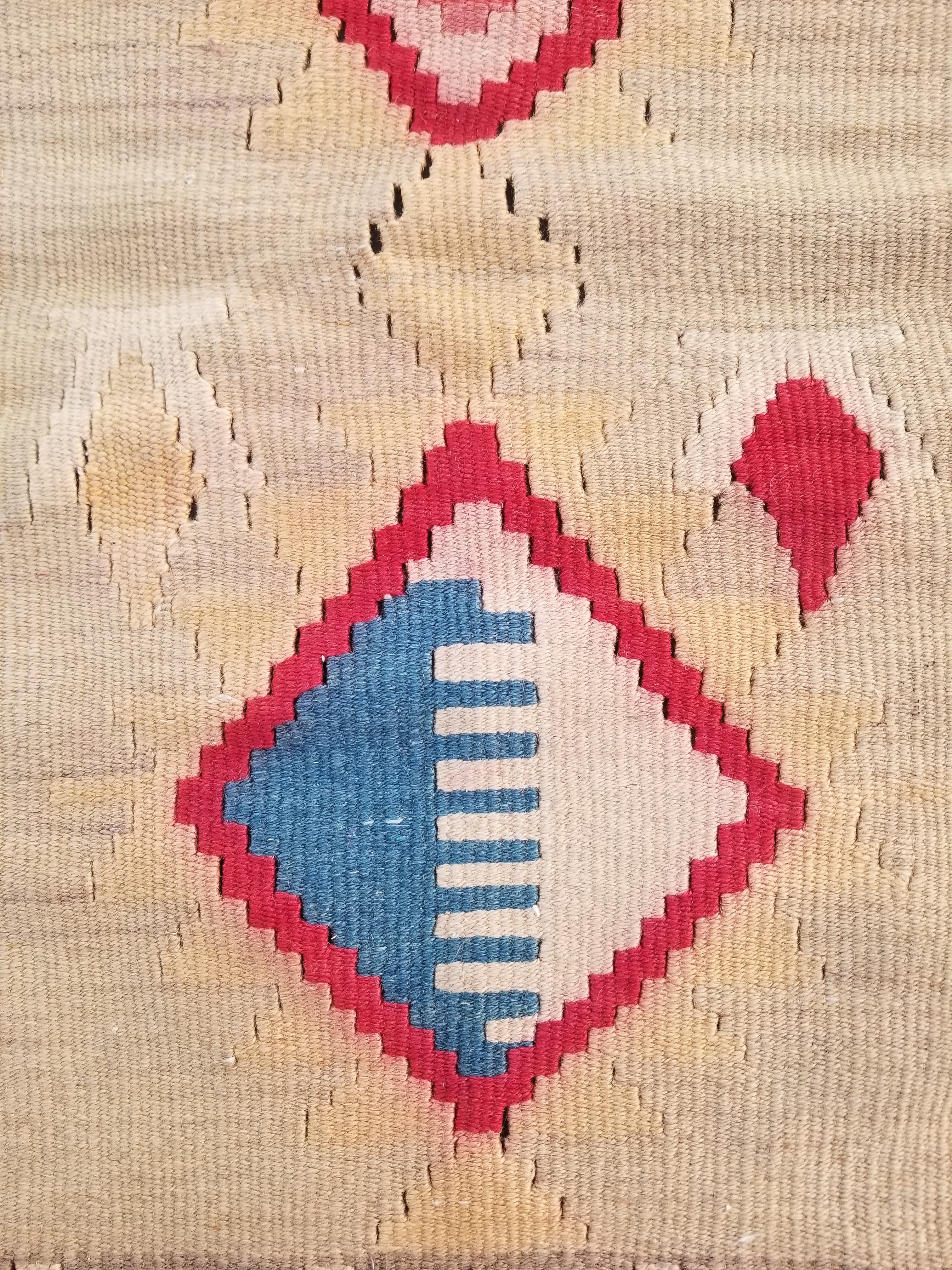 Vintage Traditional Handmade Anatolian Turkish Flatweave Wool Kilim Rug 77x61cms