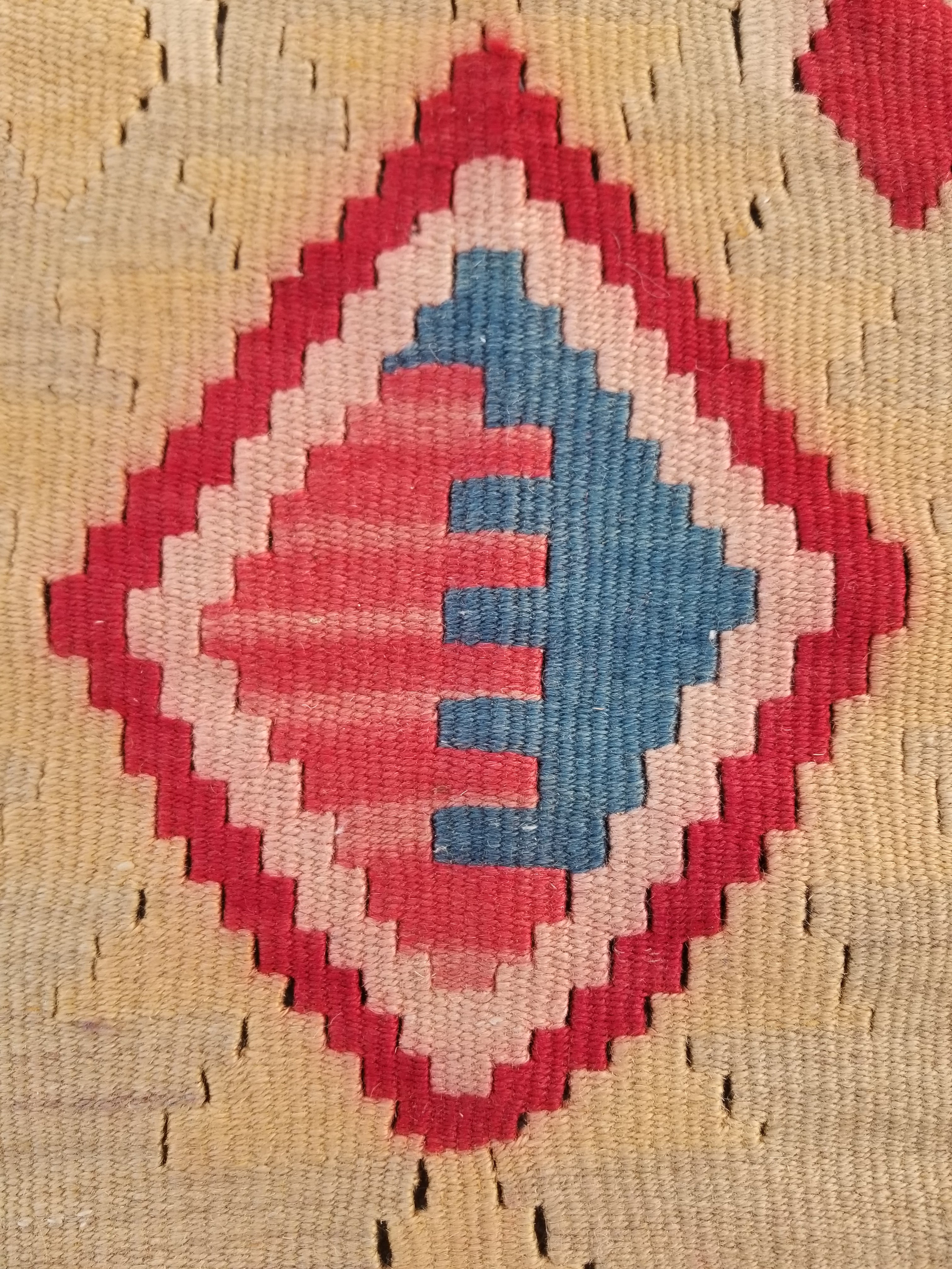 Vintage Traditional Handmade Anatolian Turkish Flatweave Wool Kilim Rug 77x61cms