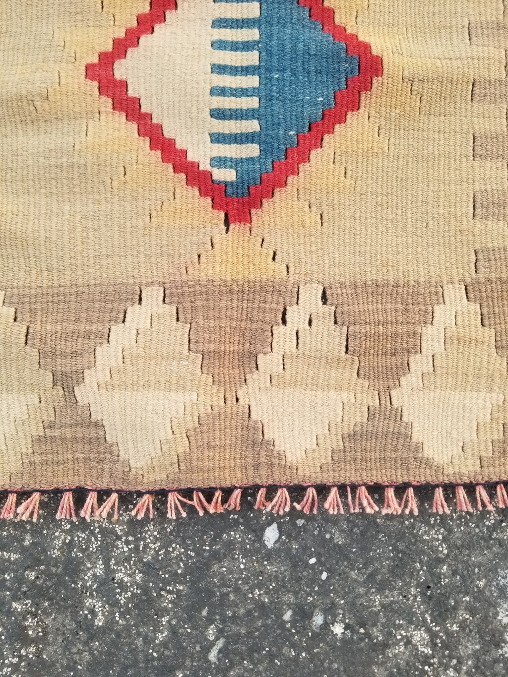 Vintage Traditional Handmade Anatolian Turkish Flatweave Wool Kilim Rug 77x61cms