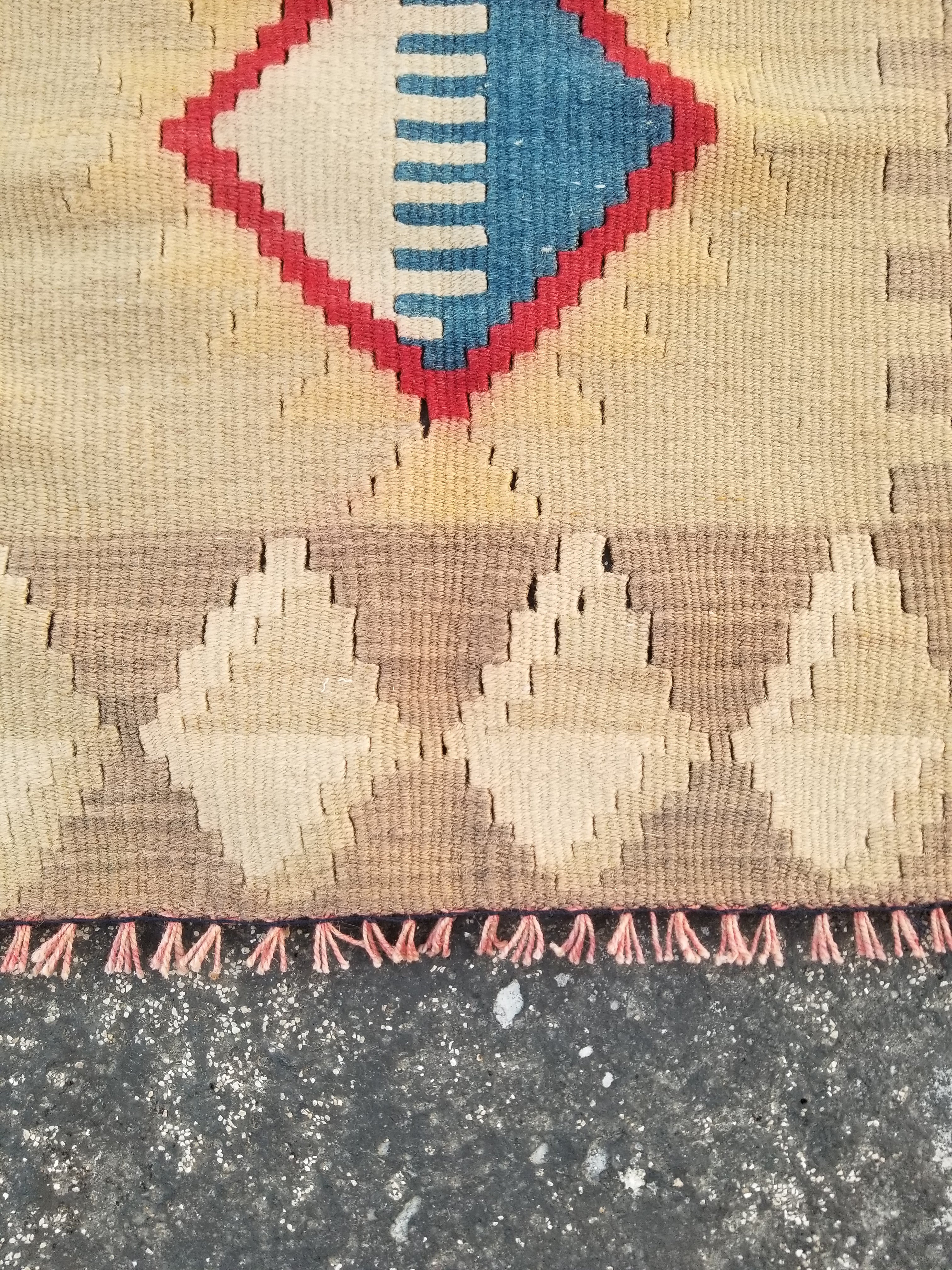 Vintage Traditional Handmade Anatolian Turkish Flatweave Wool Kilim Rug 77x61cms