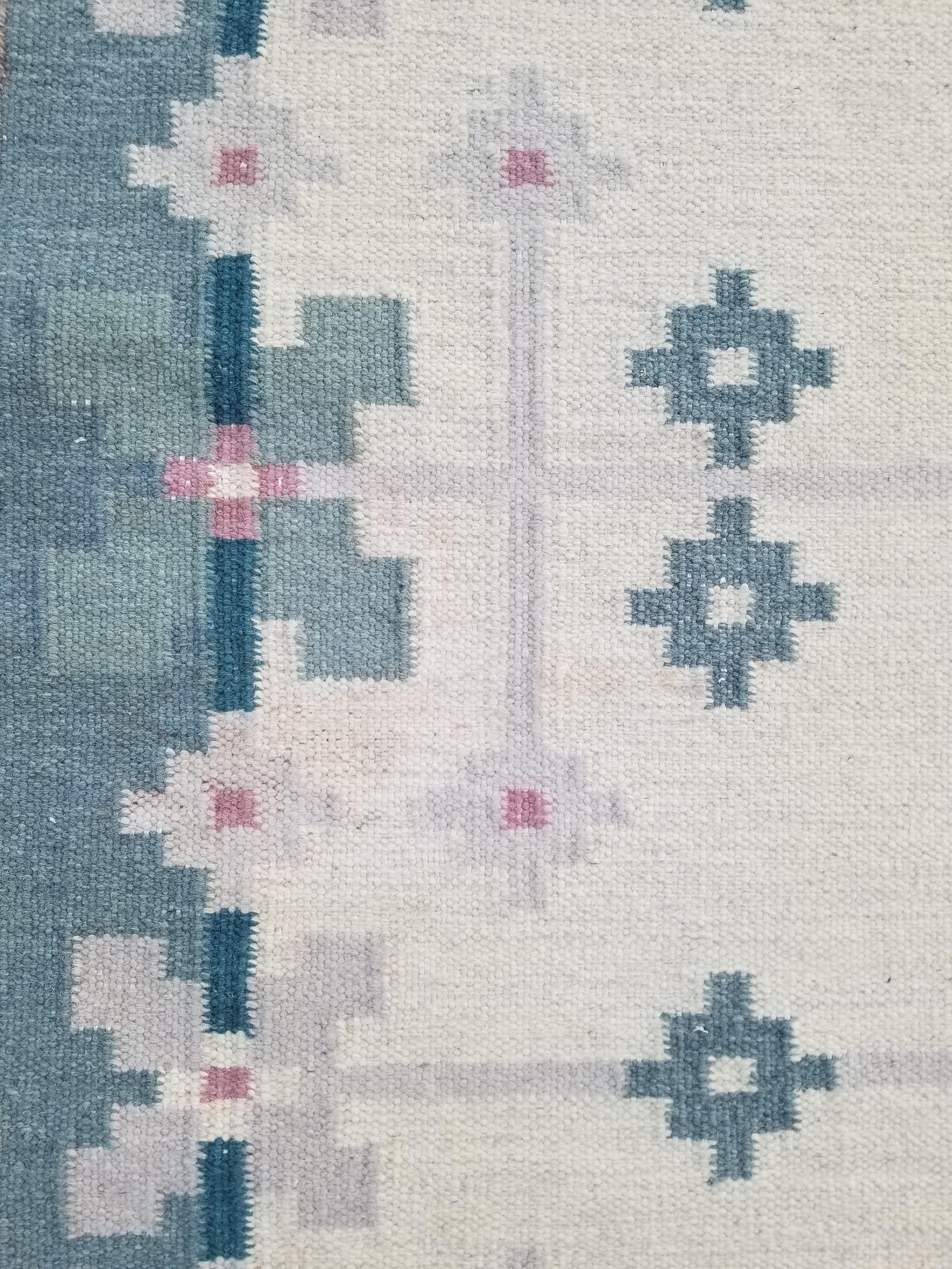 Vintage Traditional Handmade Scandinavian Flatweave Wool Kilim Rug 187x136cms