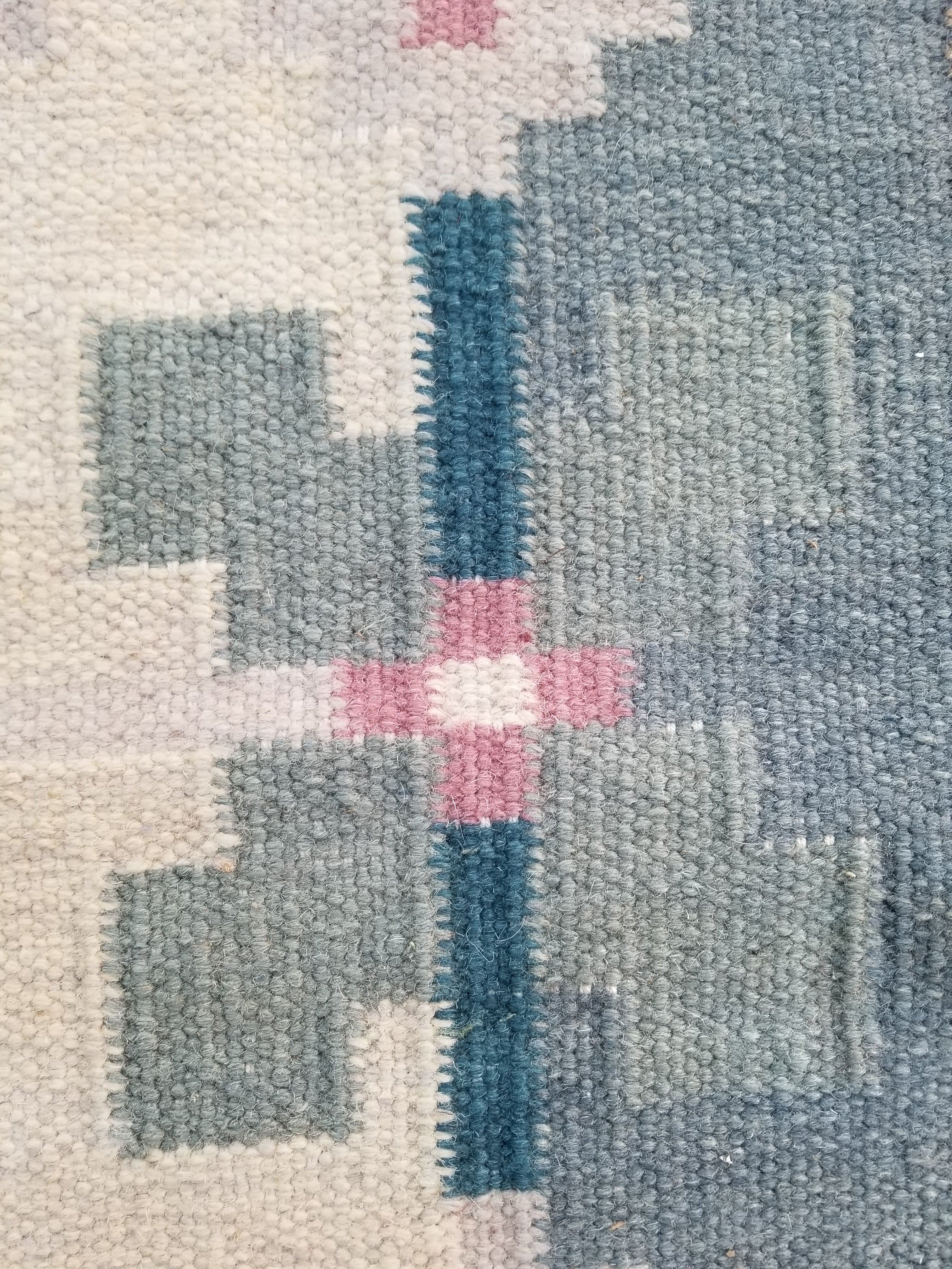 Vintage Traditional Handmade Scandinavian Flatweave Wool Kilim Rug 187x136cms