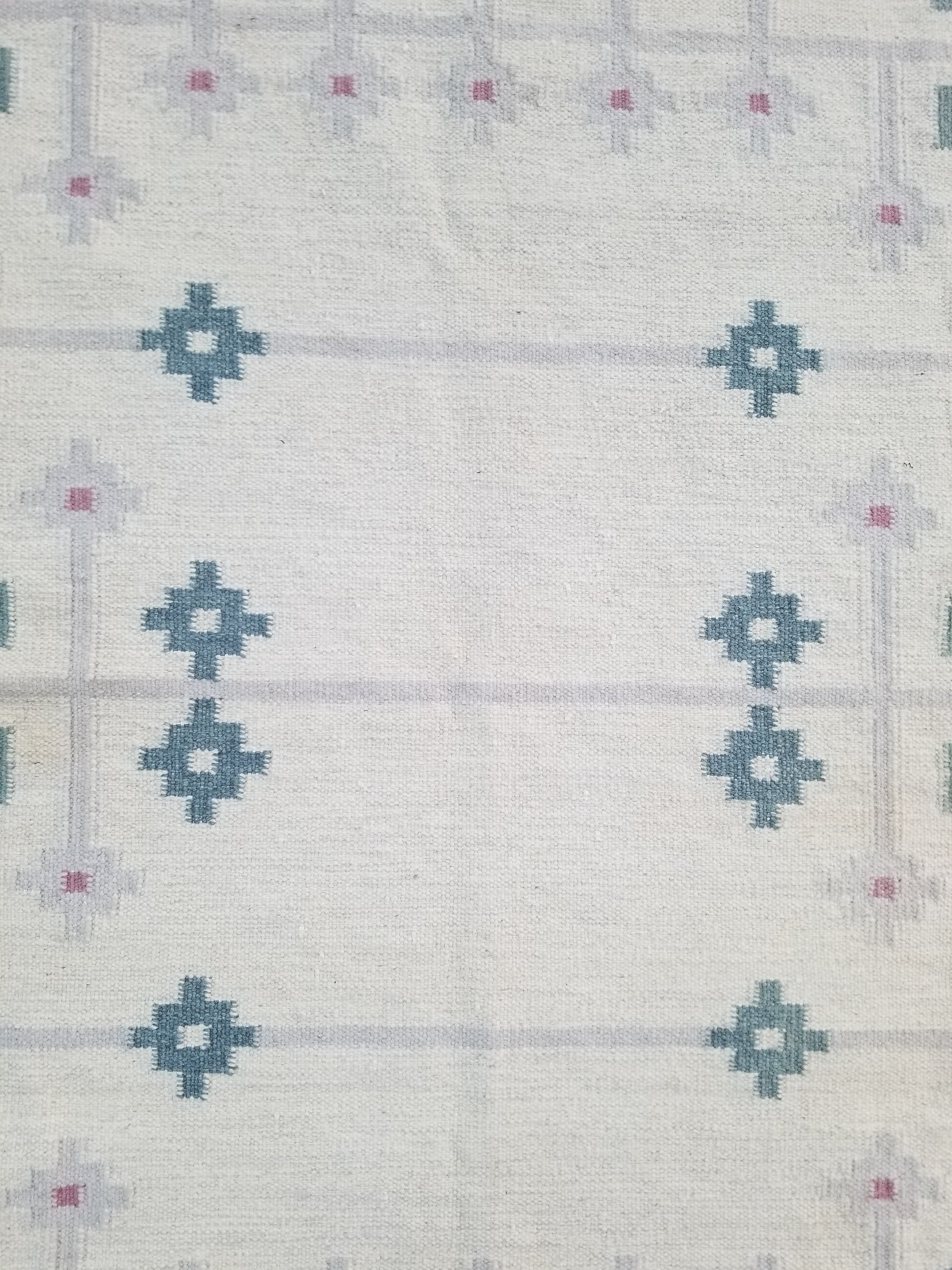 Vintage Traditional Handmade Scandinavian Flatweave Wool Kilim Rug 187x136cms