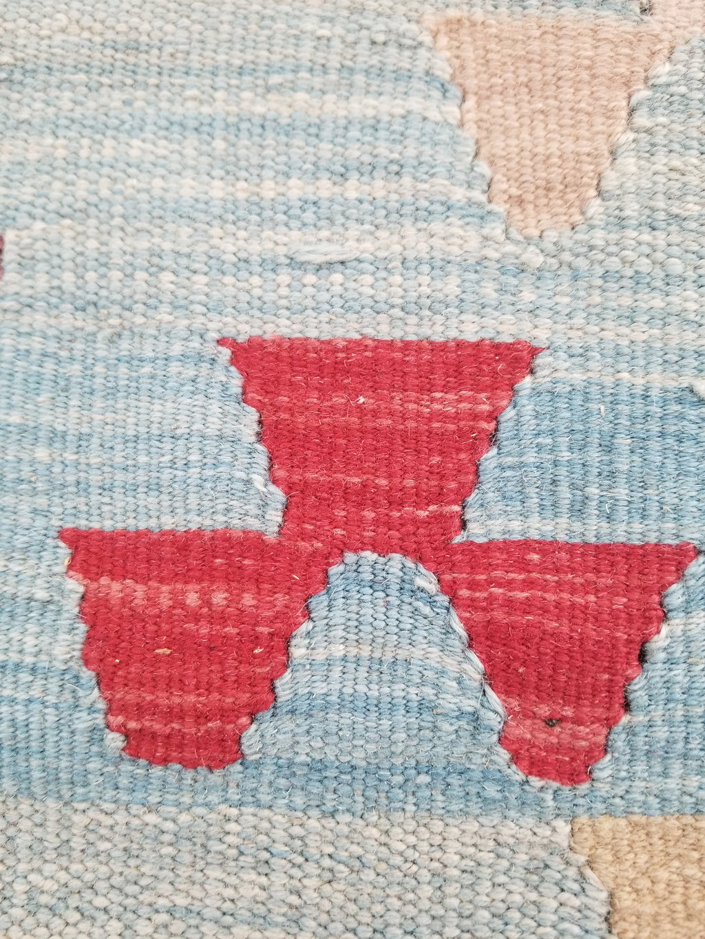 Vintage Handmade Scandinavian-Inspired Flatweave Wool Kilim Rug 103x69cms