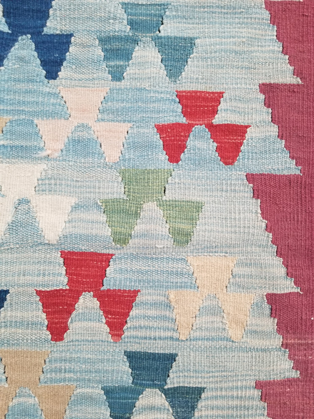 Vintage Handmade Scandinavian-Inspired Flatweave Wool Kilim Rug 103x69cms