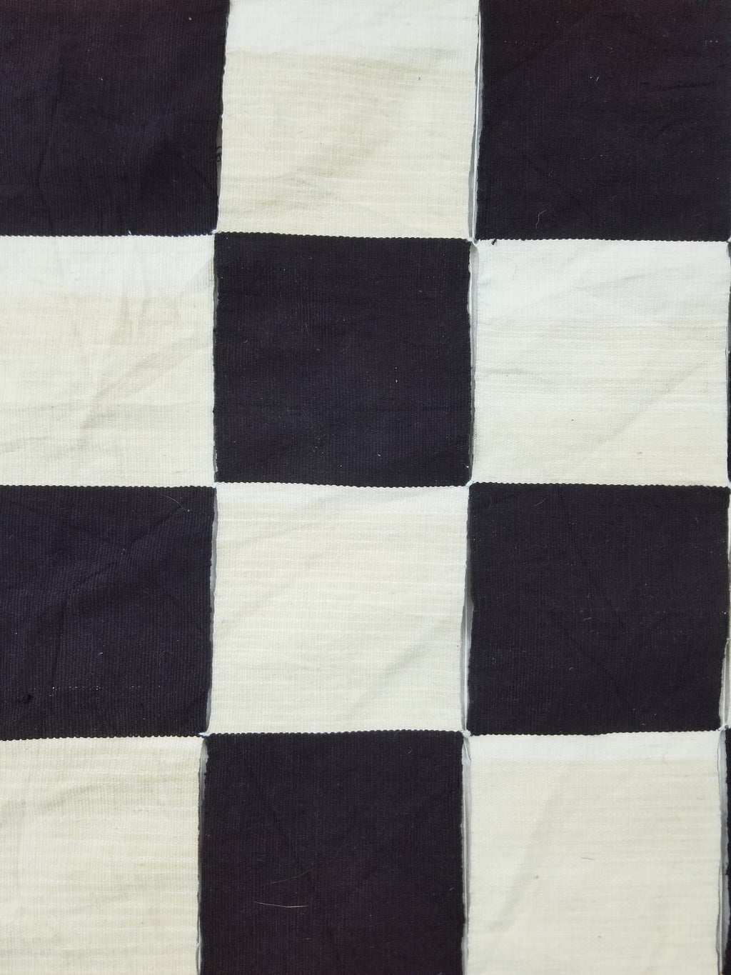 Vintage West African Handwoven Checkered Pattern Textile Throw 260x155cm