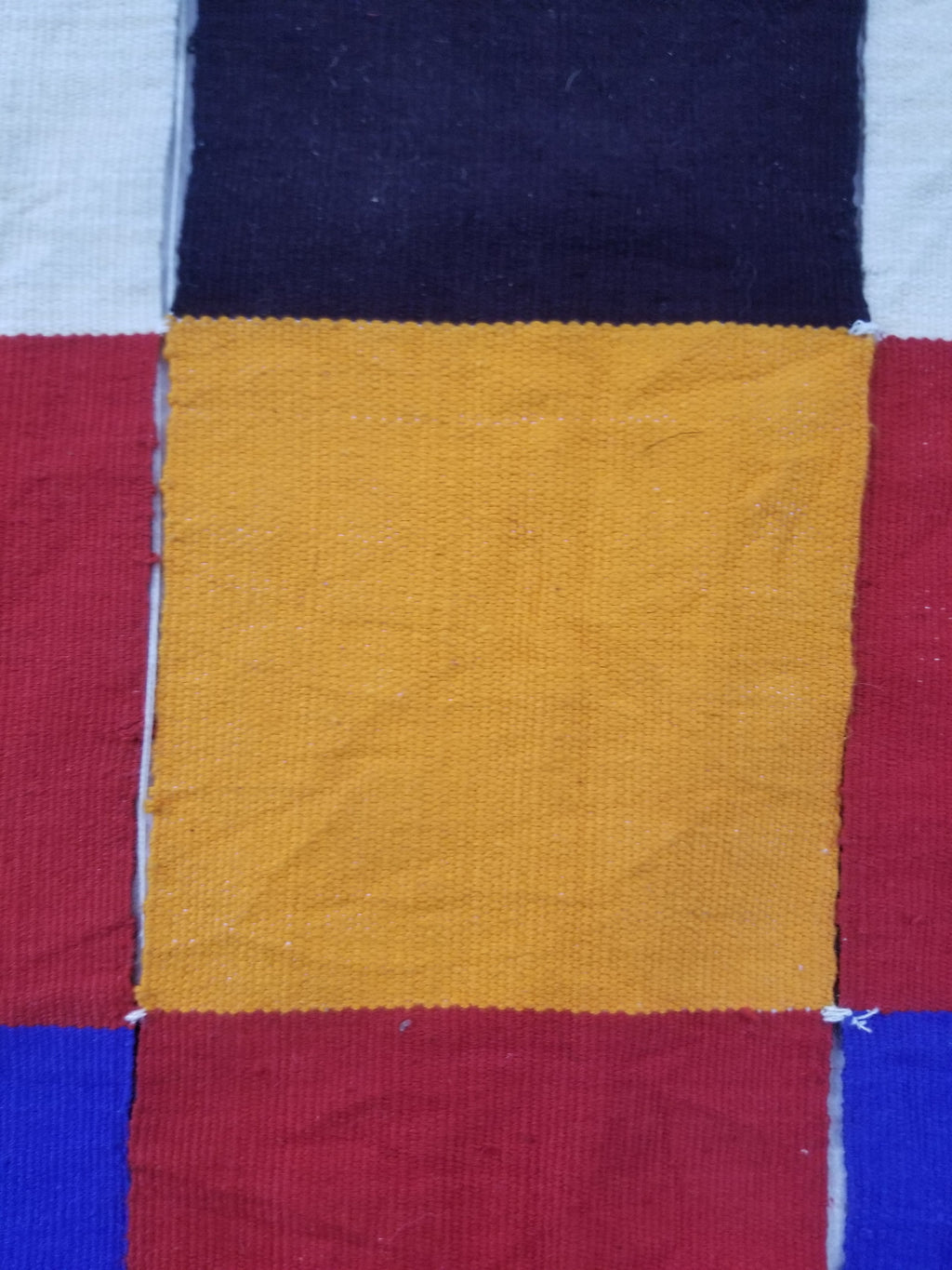 Vintage West African Handwoven Checkered Pattern Textile Throw 260x155cm