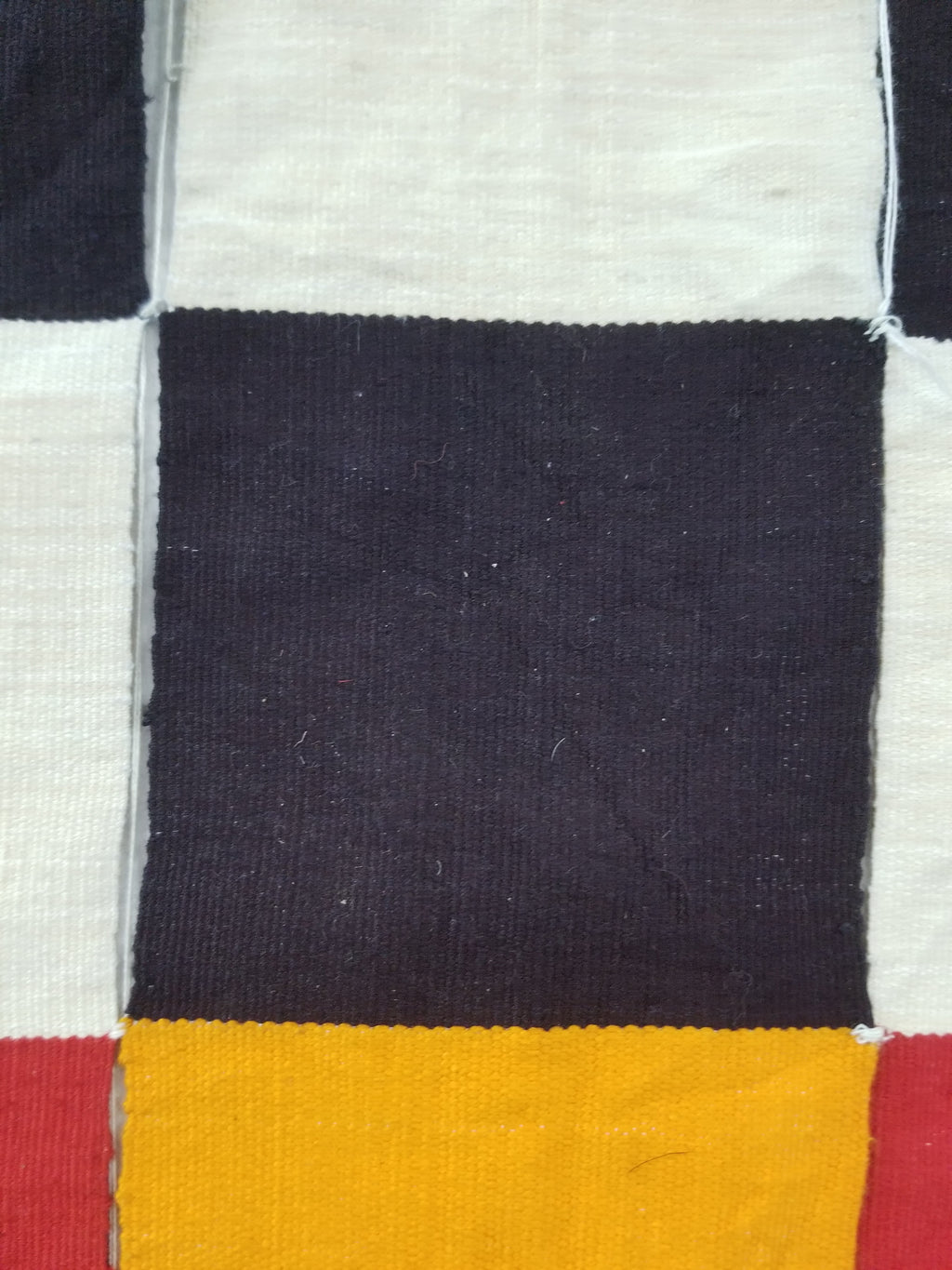 Vintage West African Handwoven Checkered Pattern Textile Throw 260x155cm