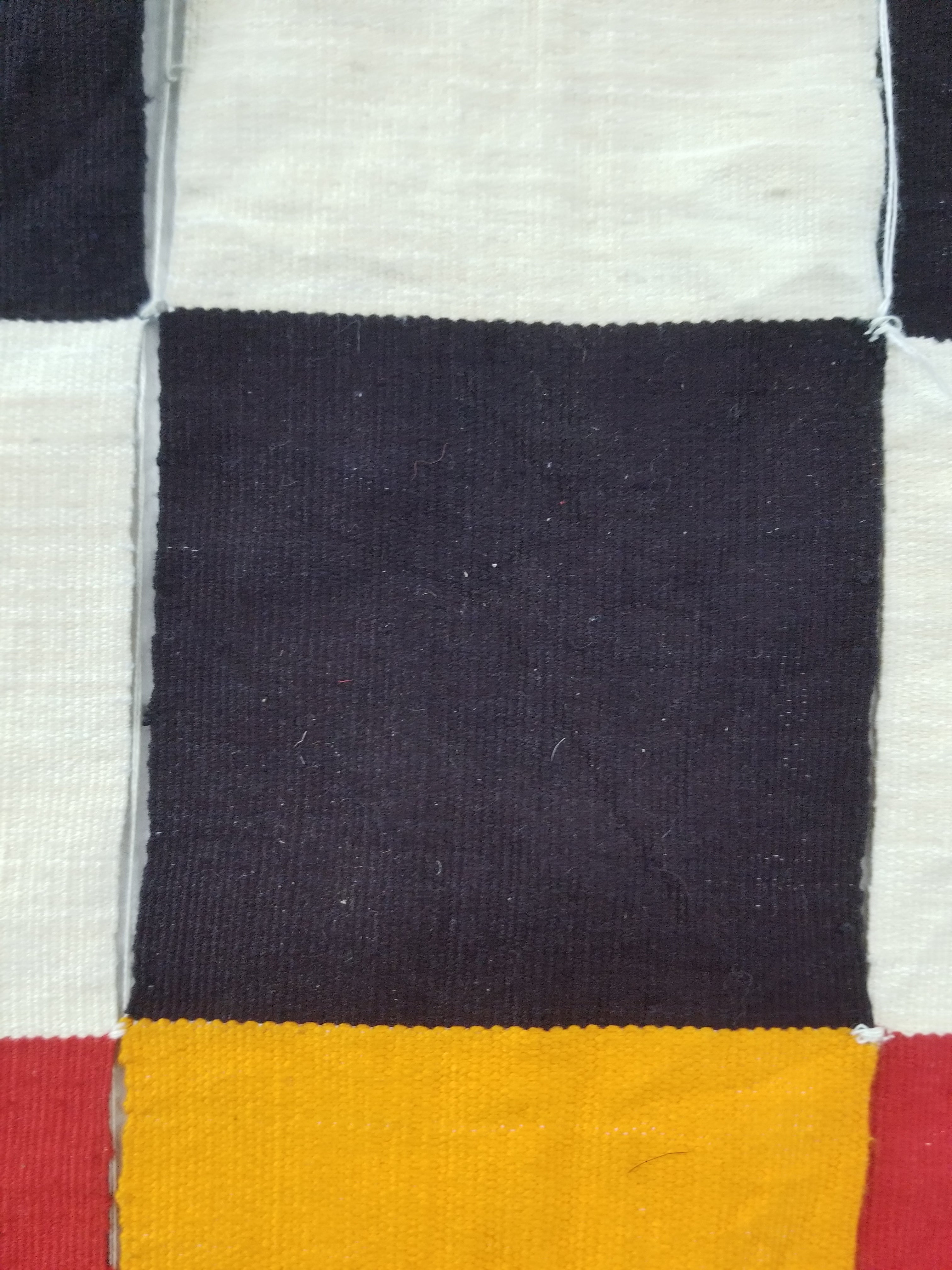 Vintage West African Handwoven Checkered Pattern Textile Throw 260x155cm