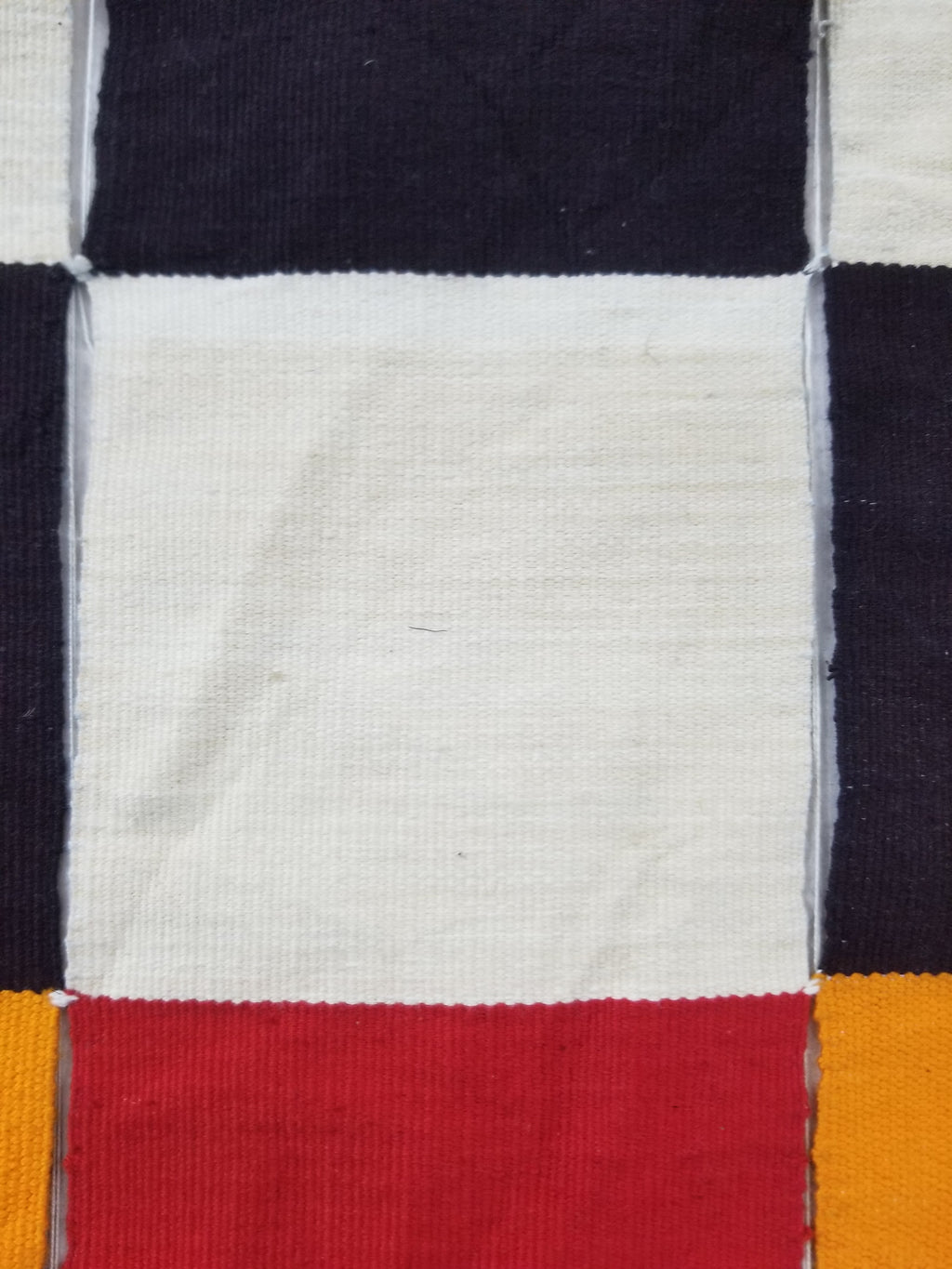 Vintage West African Handwoven Checkered Pattern Textile Throw 260x155cm