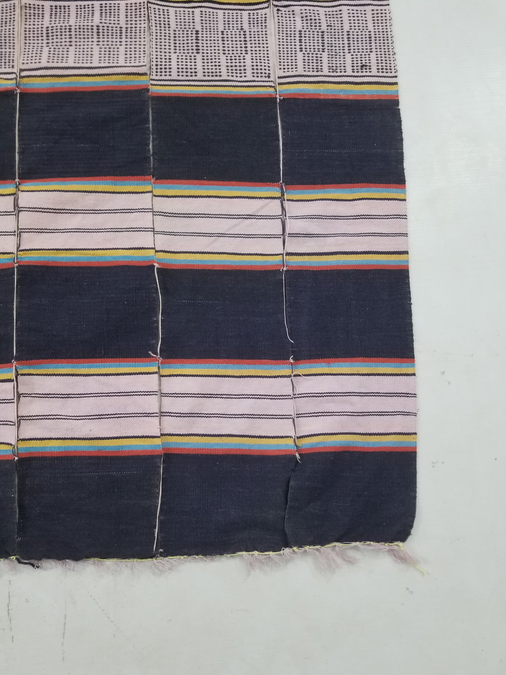 Vintage African Handwoven Striped Wool Textile Throw 202x125cm