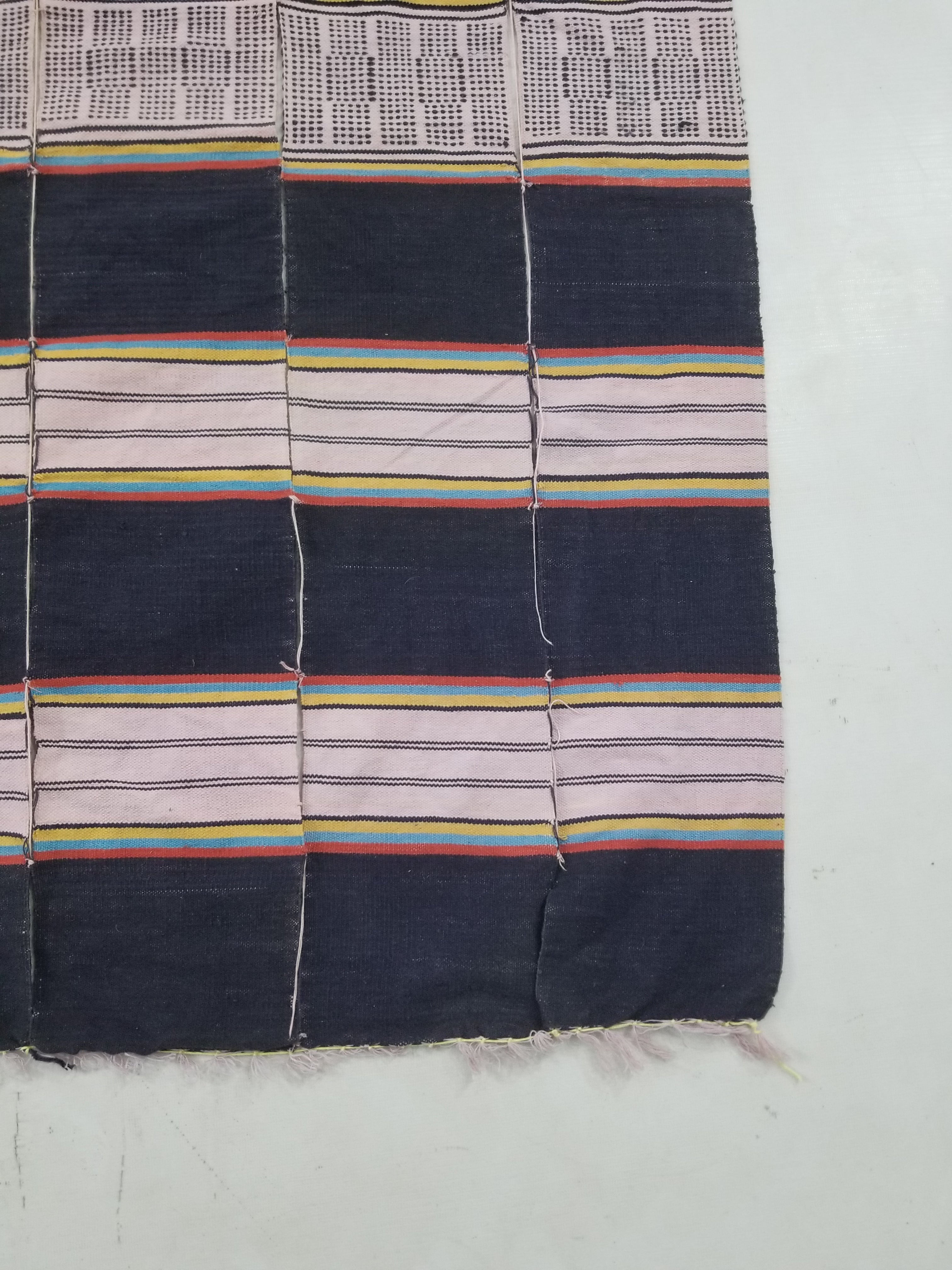 Vintage African Handwoven Striped Wool Textile Throw 202x125cm