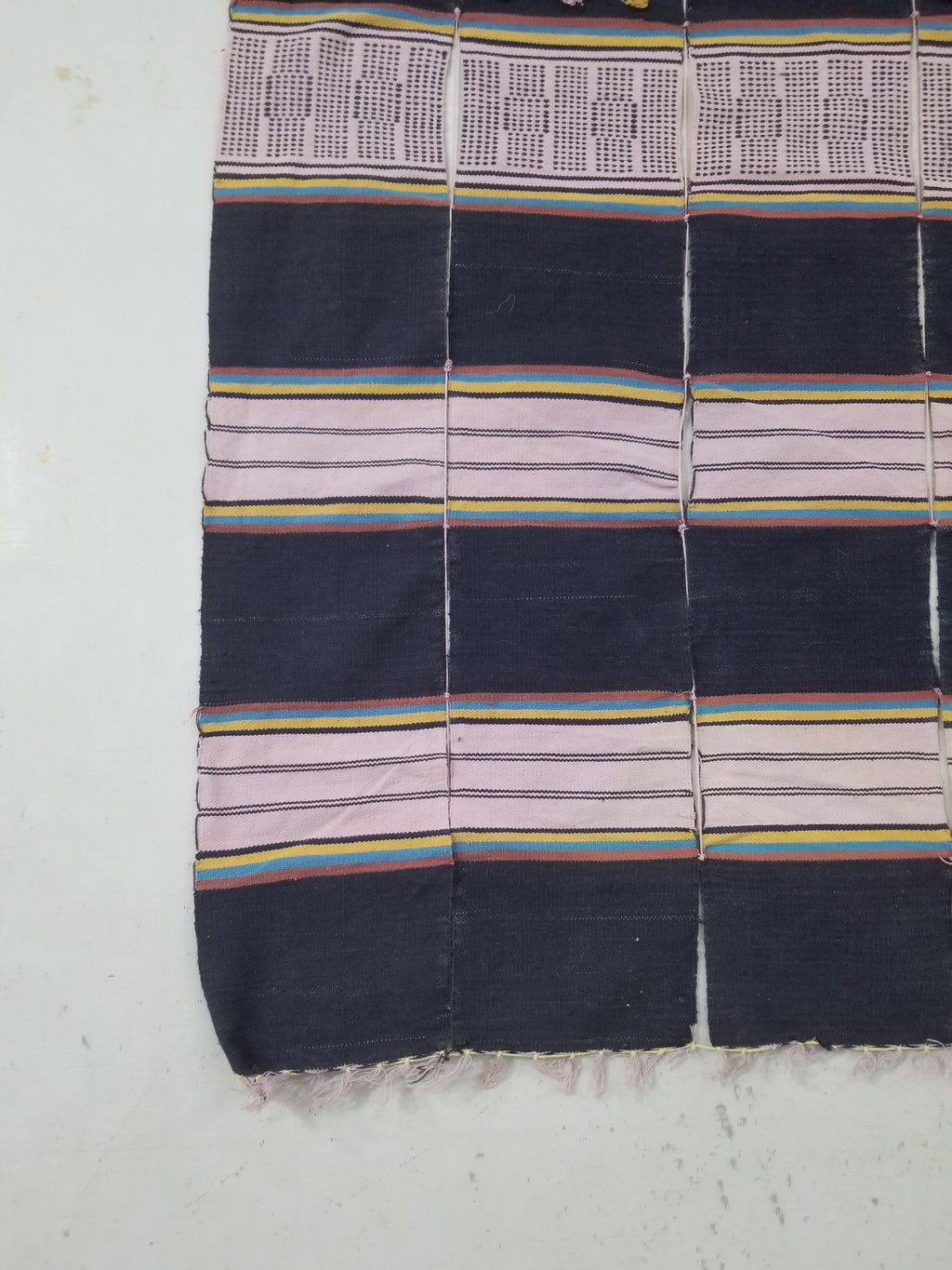 Vintage African Handwoven Striped Wool Textile Throw 202x125cm