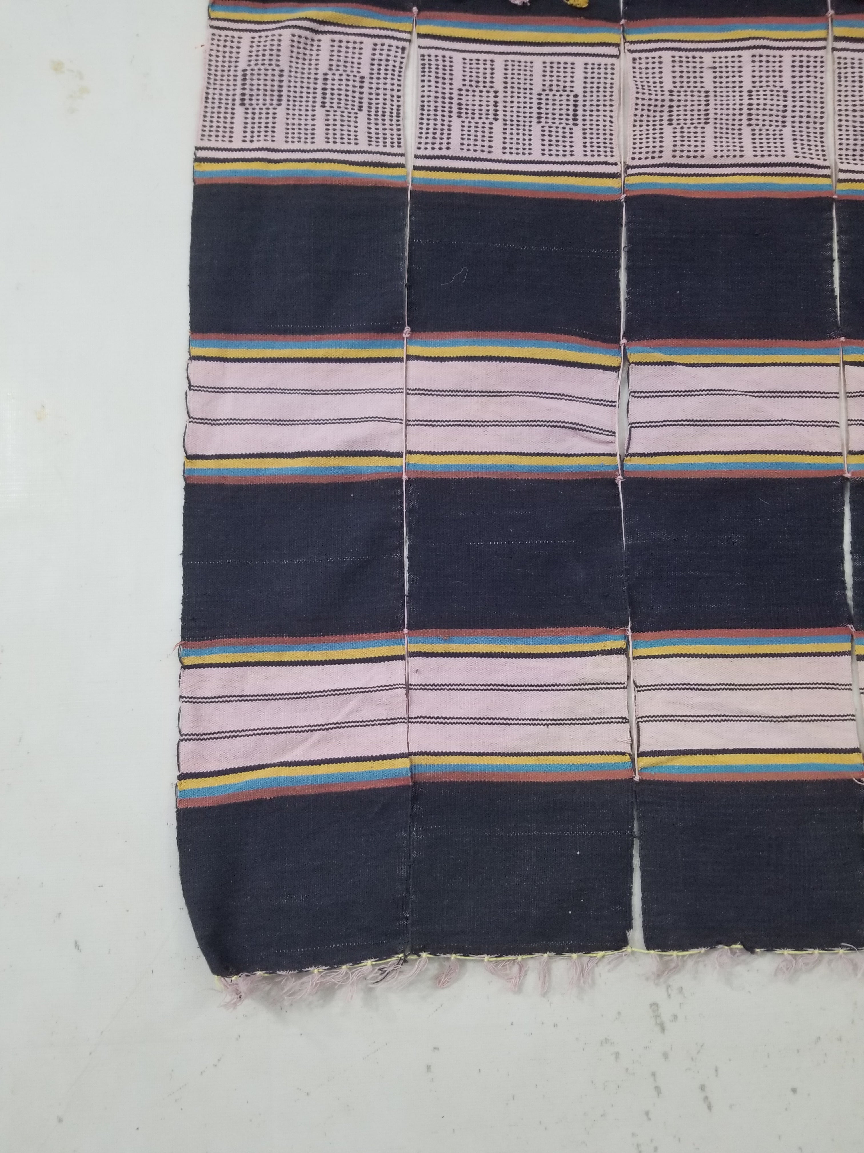 Vintage African Handwoven Striped Wool Textile Throw 202x125cm