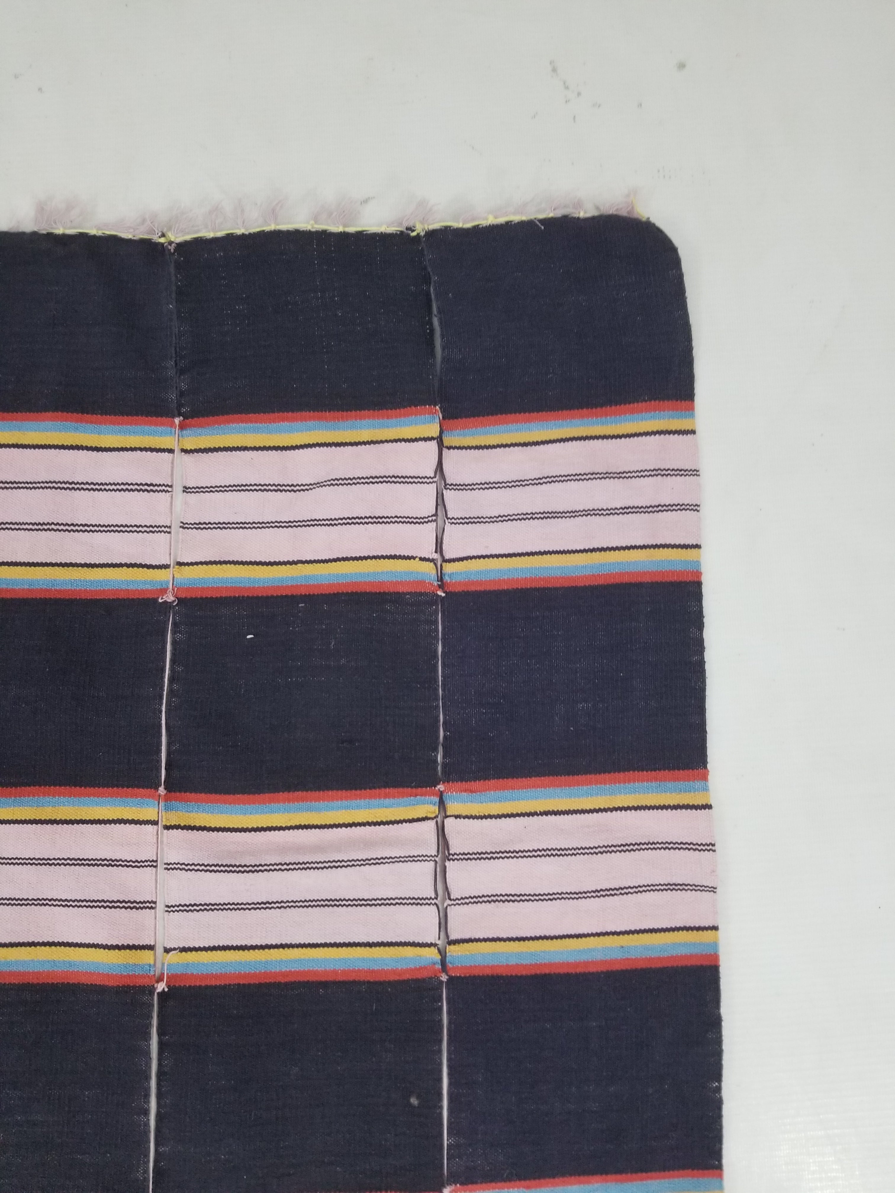 Vintage African Handwoven Striped Wool Textile Throw 202x125cm