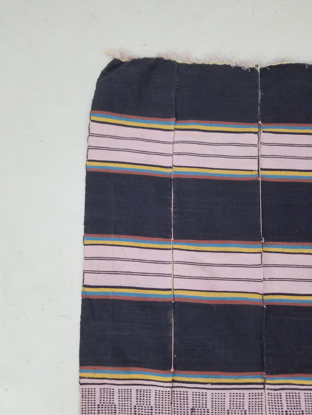 Vintage African Handwoven Striped Wool Textile Throw 202x125cm