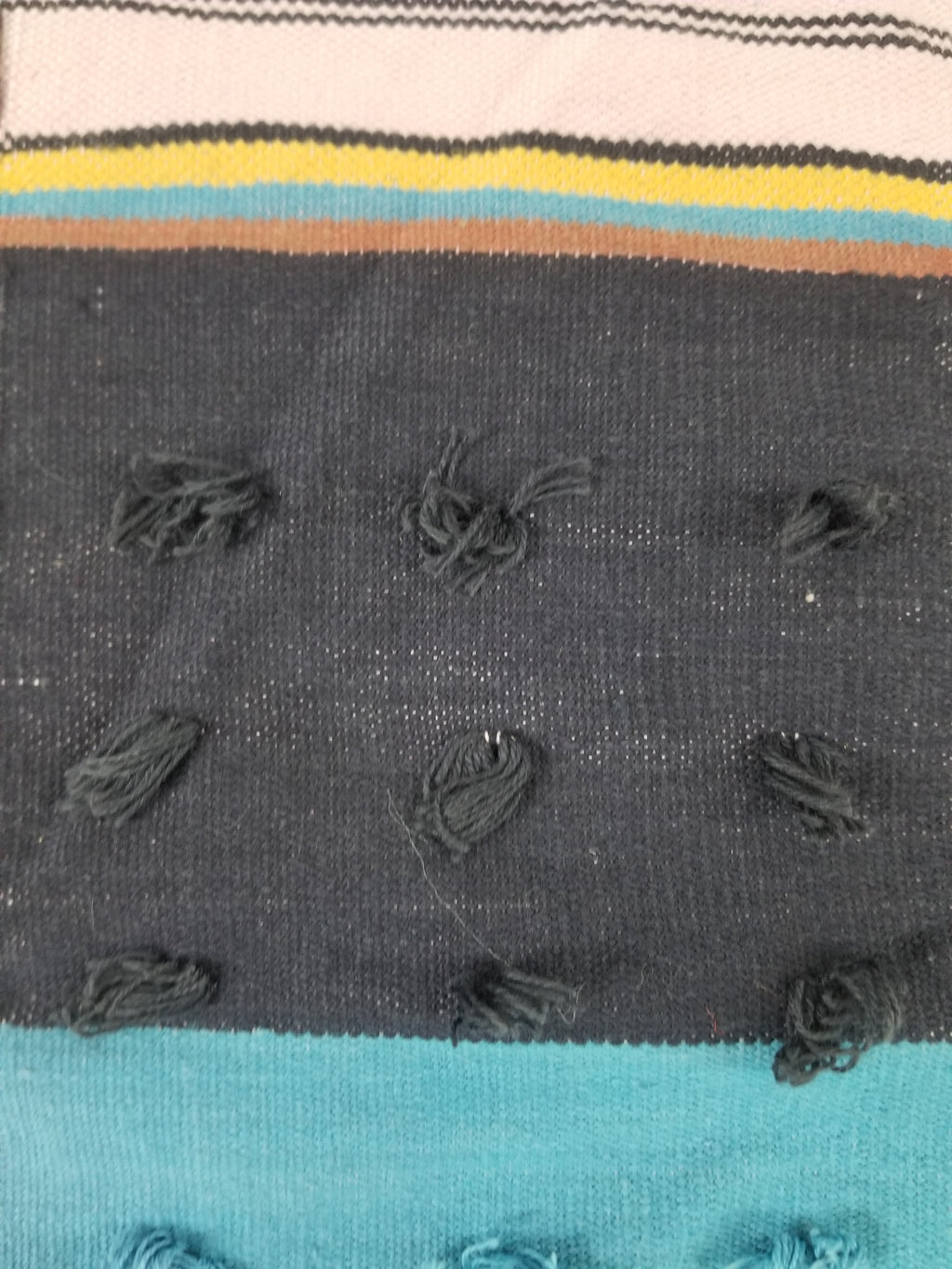 Vintage African Handwoven Striped Wool Textile Throw 202x125cm