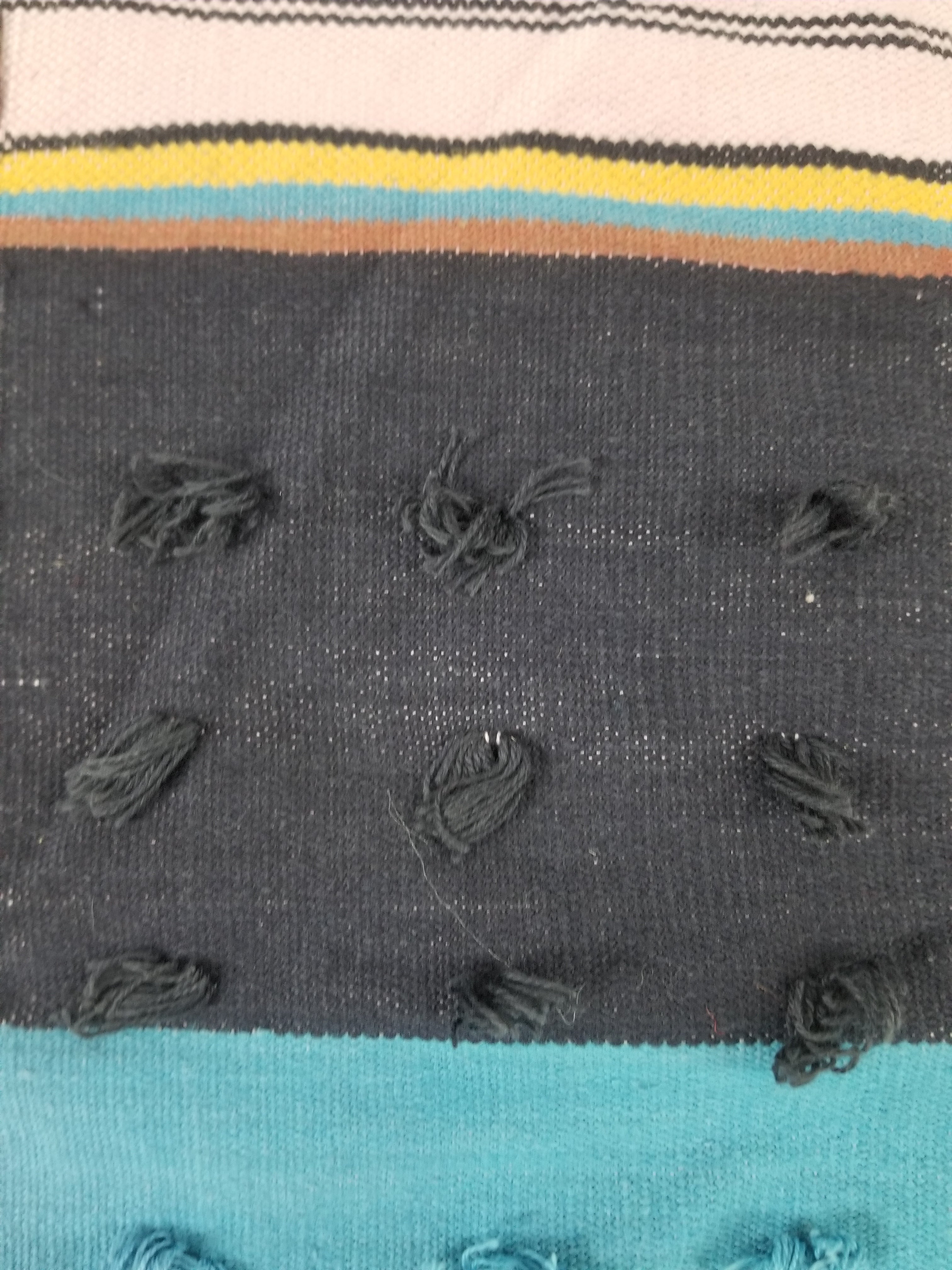 Vintage African Handwoven Striped Wool Textile Throw 202x125cm