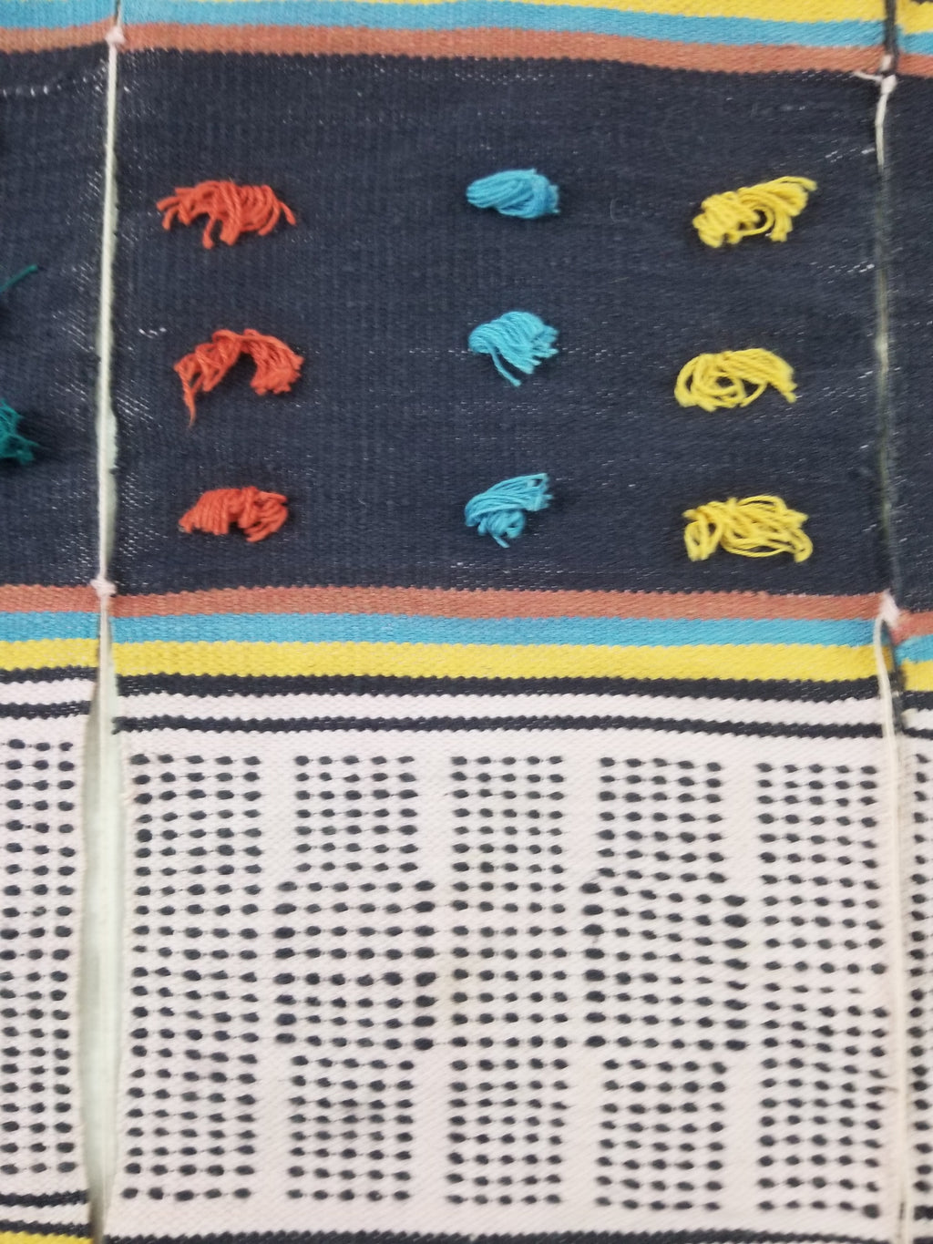 Vintage African Handwoven Striped Wool Textile Throw 202x125cm
