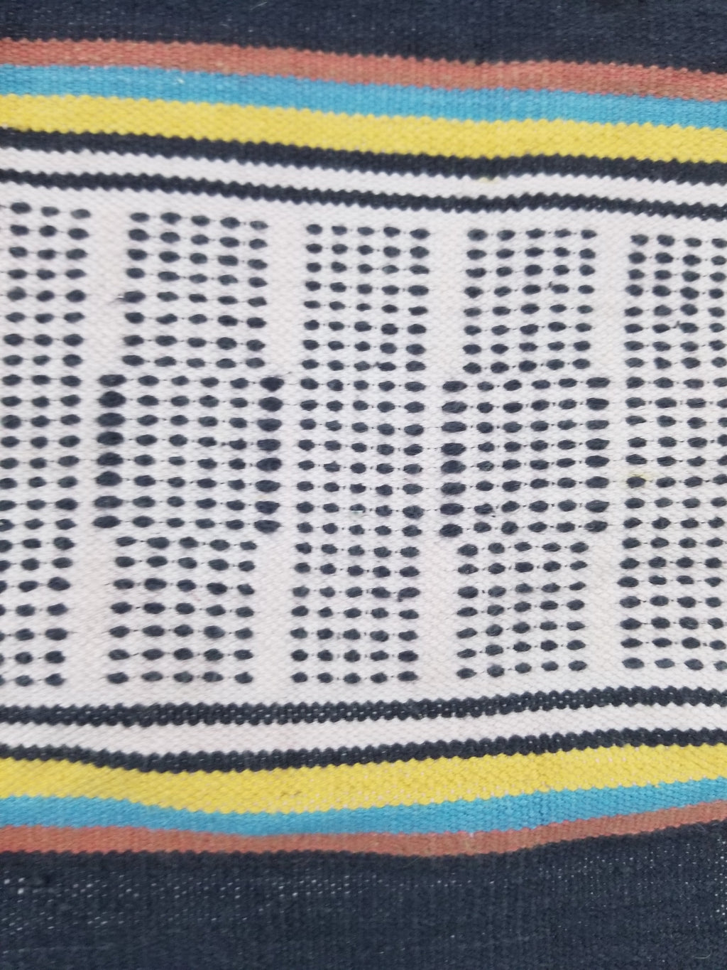 Vintage African Handwoven Striped Wool Textile Throw 202x125cm