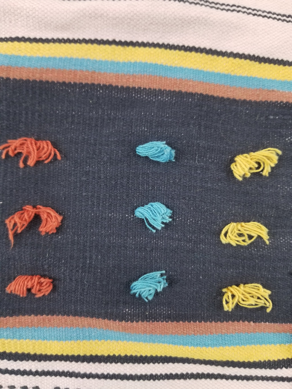 Vintage African Handwoven Striped Wool Textile Throw 202x125cm