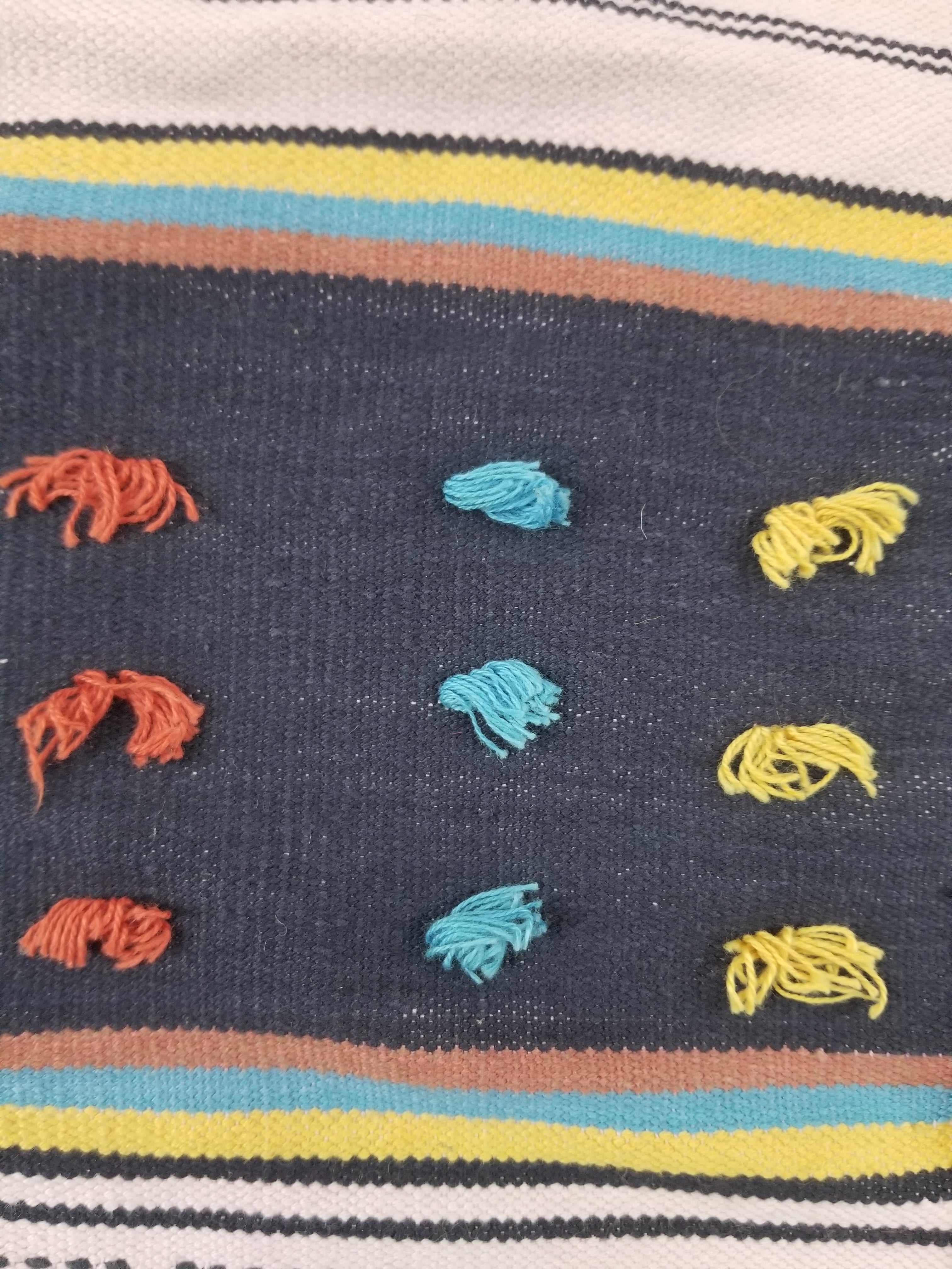 Vintage African Handwoven Striped Wool Textile Throw 202x125cm
