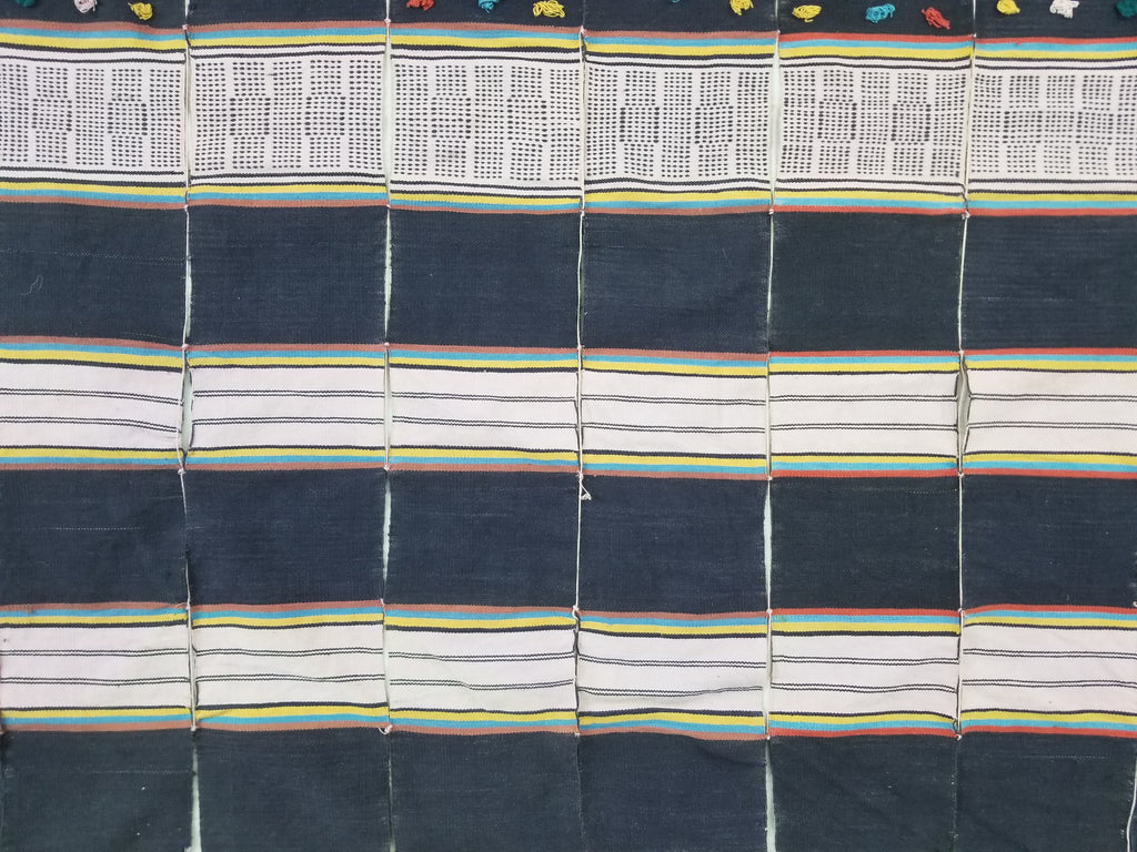 Vintage African Handwoven Striped Wool Textile Throw 202x125cm