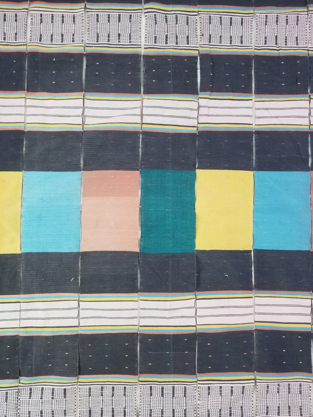 Vintage African Handwoven Striped Wool Textile Throw 202x125cm