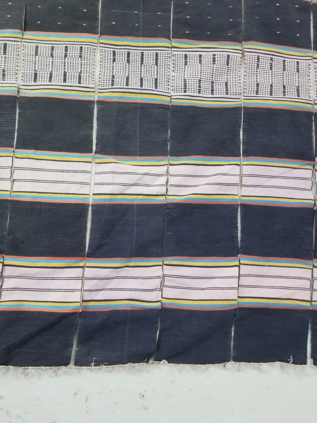 Vintage African Handwoven Striped Wool Textile Throw 202x125cm