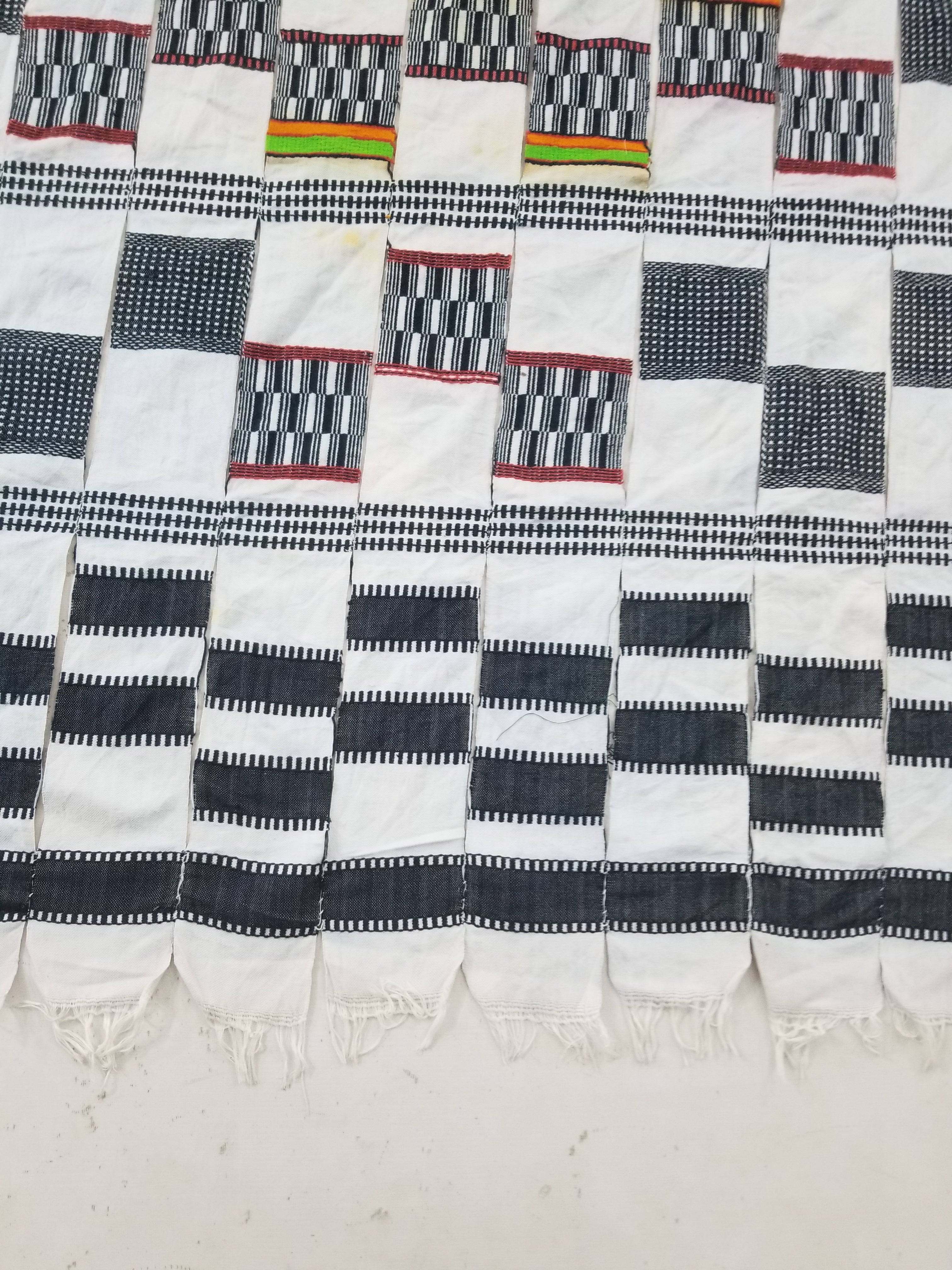 Vintage African Handwoven Ceremonial Cloth - Mali Textile 265x150cm
