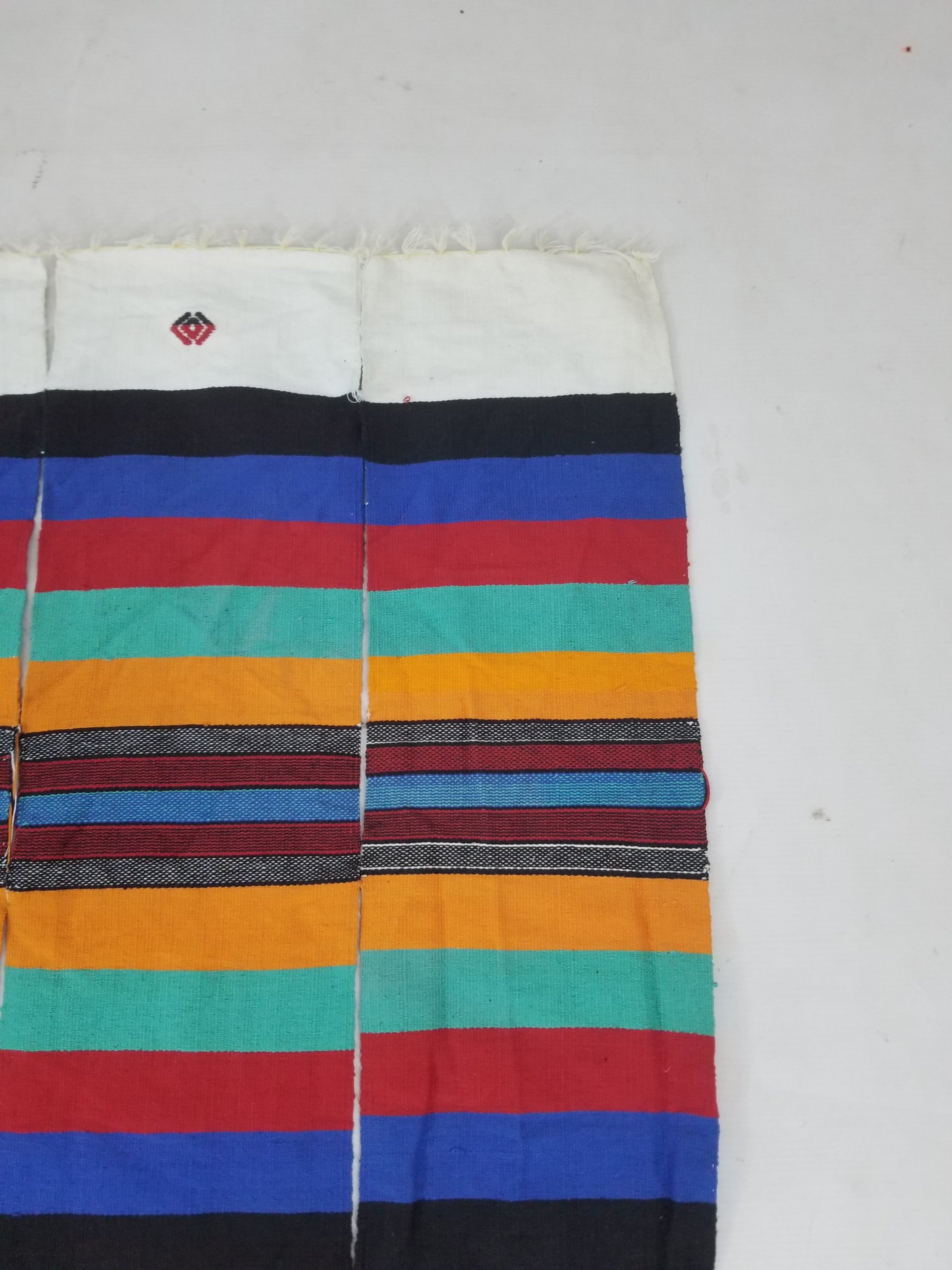 Vintage African Handwoven Multicolor Striped Fulani Blanket Throw 302x137cm