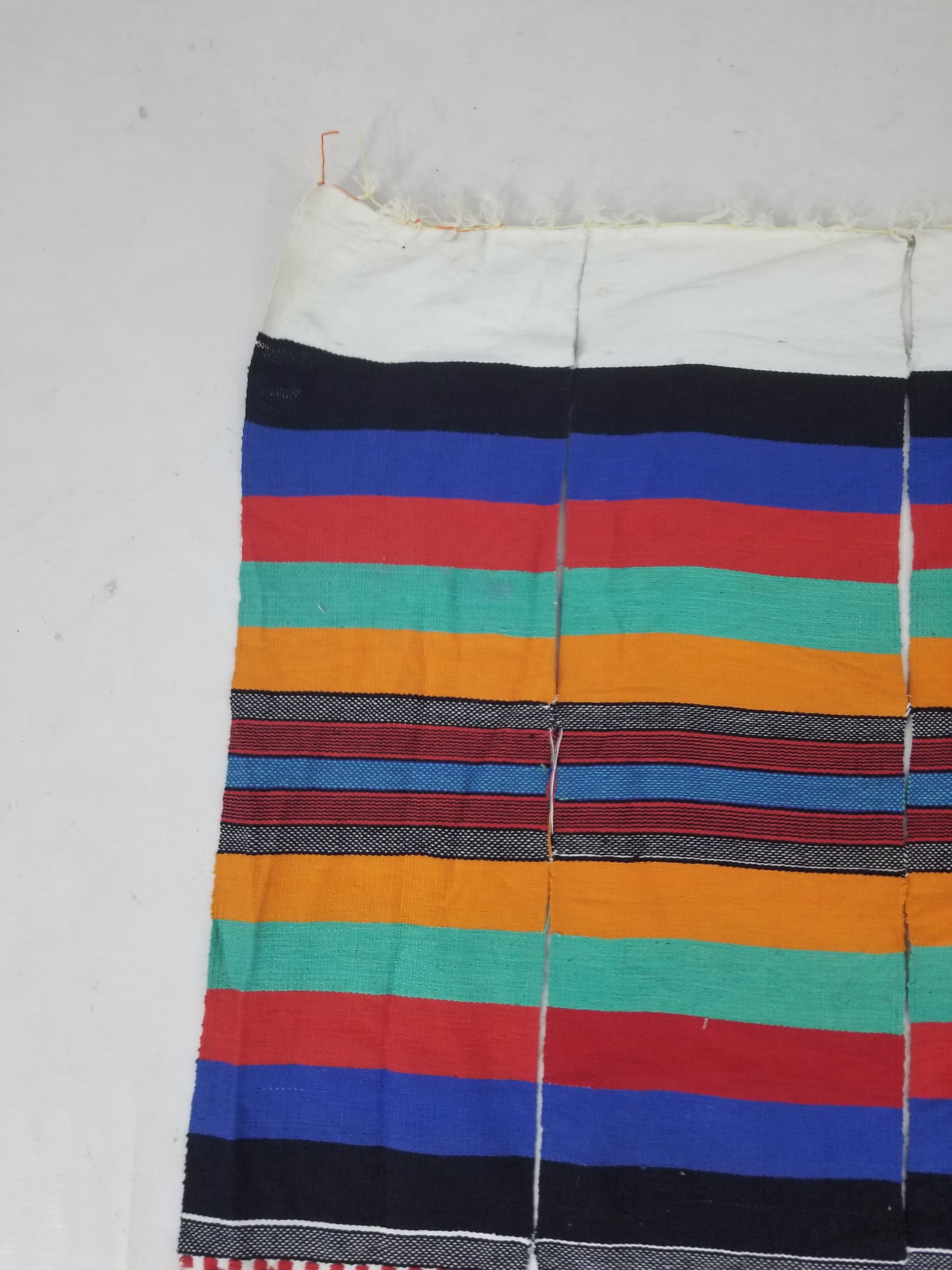 Vintage African Handwoven Multicolor Striped Fulani Blanket Throw 302x137cm