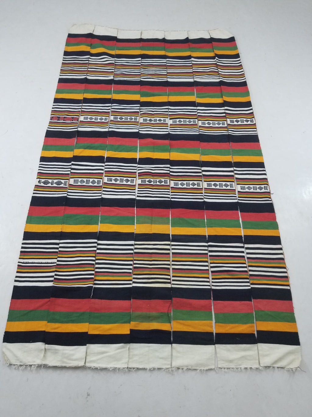 Vintage African Handwoven Striped Textile Throw - Niger Textile Art 236x130cm