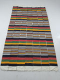 Vintage African Handwoven Striped Textile Throw - Niger Textile Art 236x130cm