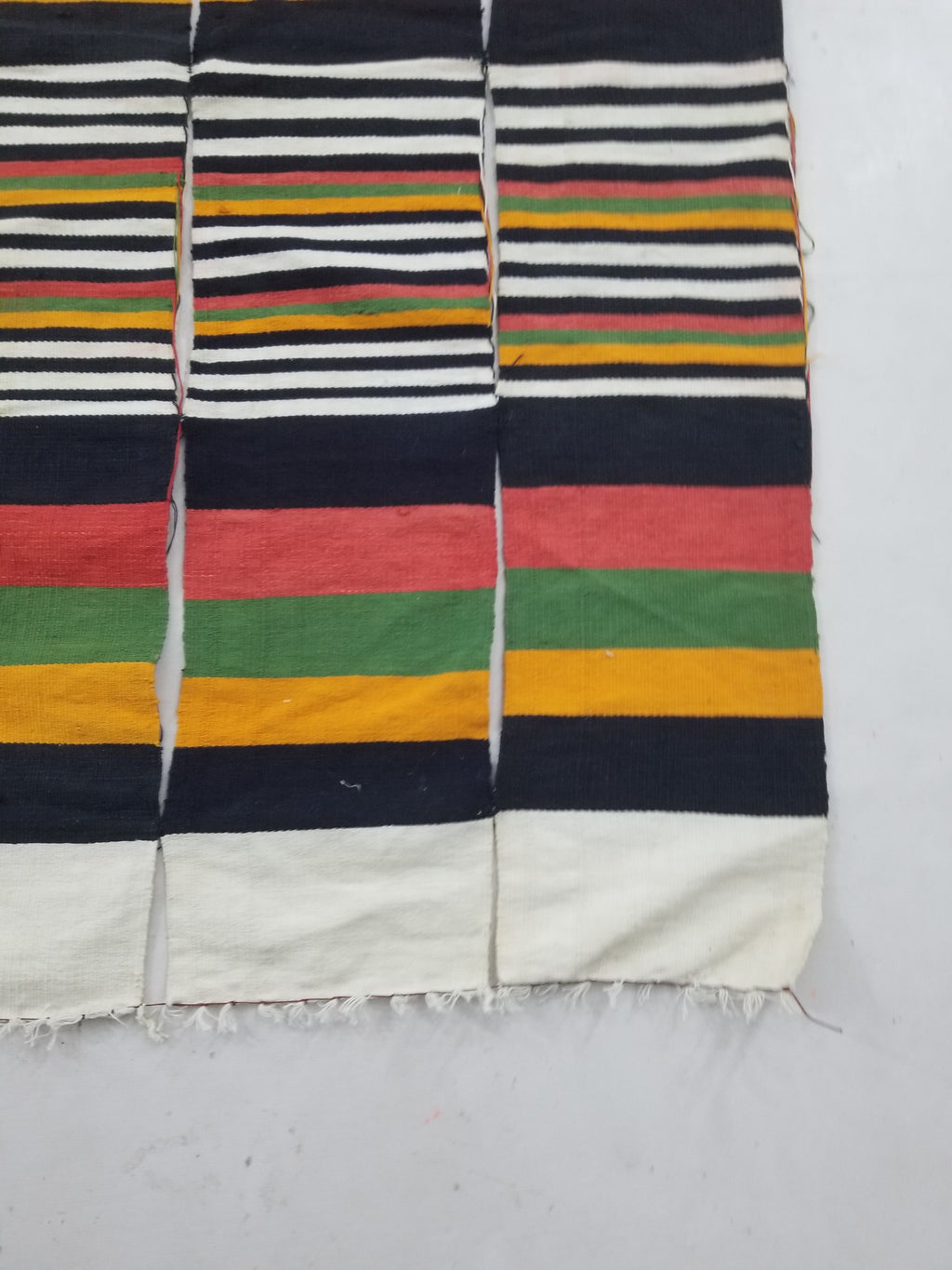 Vintage African Handwoven Striped Textile Throw - Niger Textile Art 236x130cm