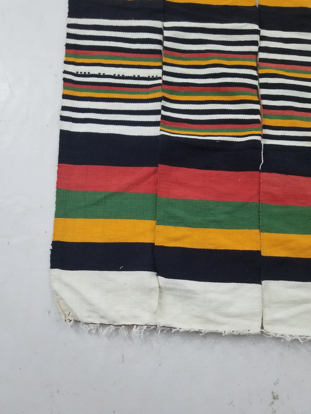 Vintage African Handwoven Striped Textile Throw - Niger Textile Art 236x130cm