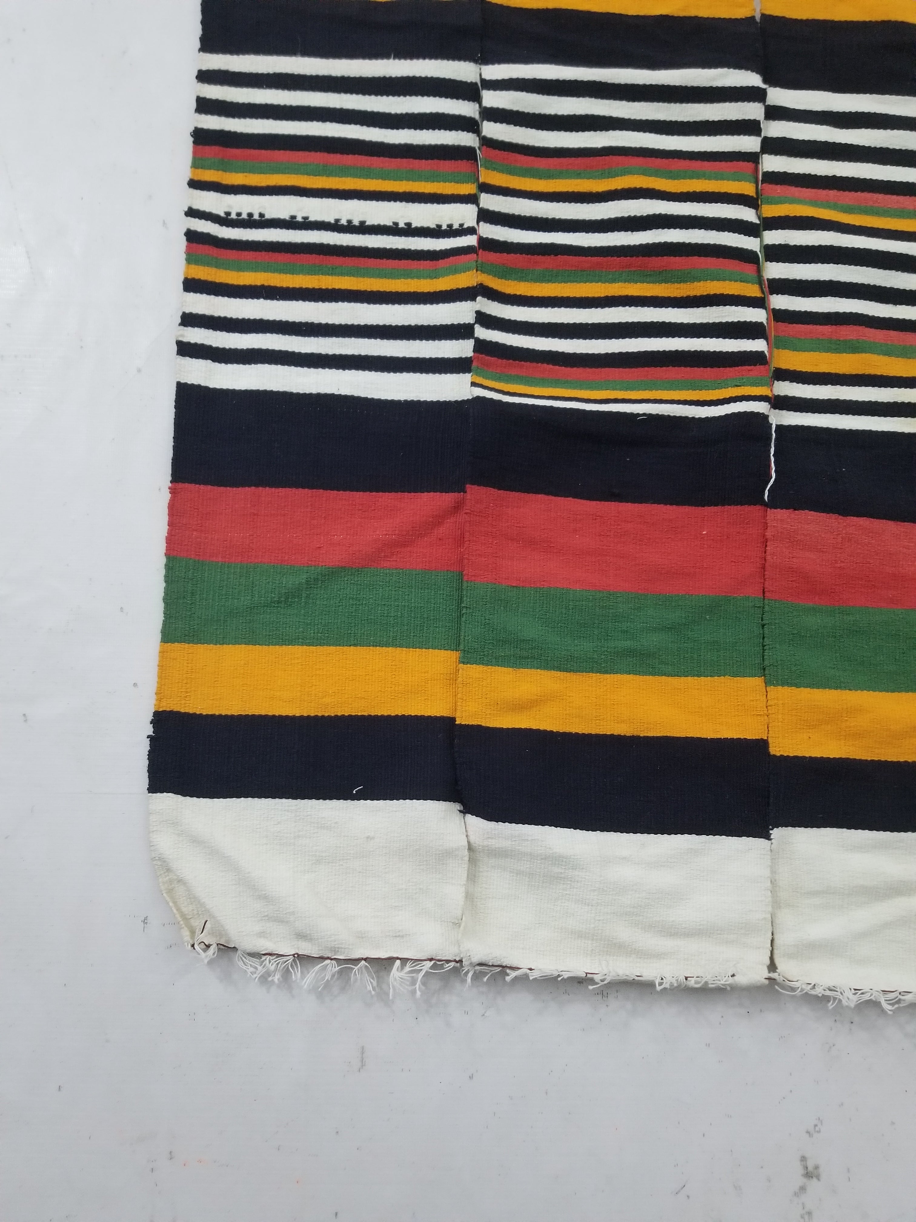 Vintage African Handwoven Striped Textile Throw - Niger Textile Art 236x130cm