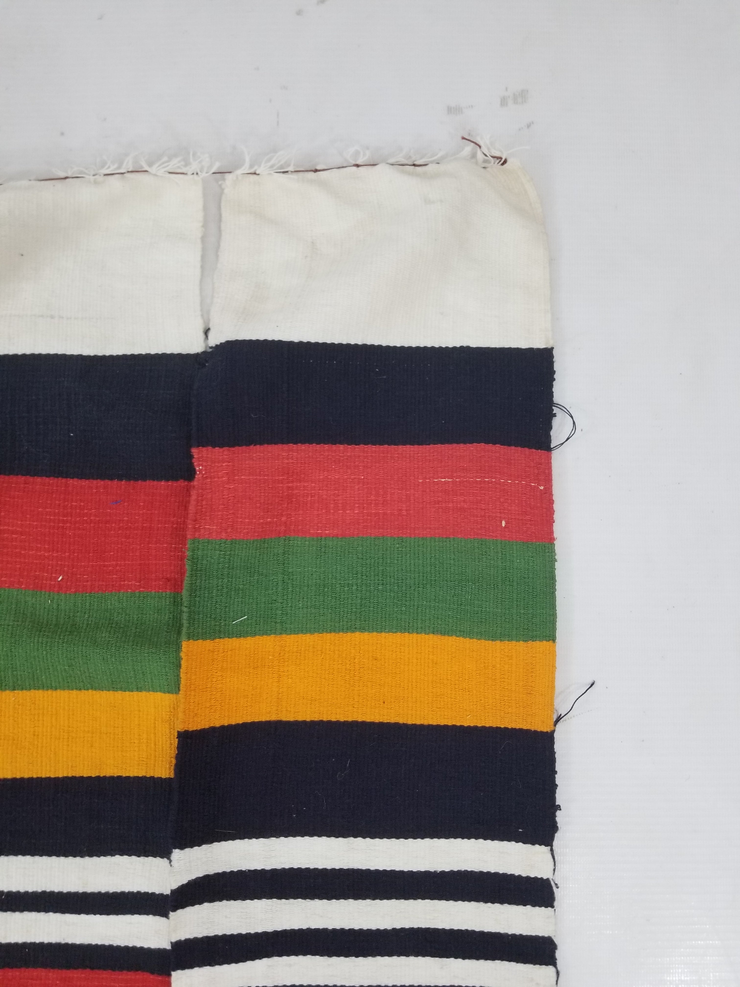 Vintage African Handwoven Striped Textile Throw - Niger Textile Art 236x130cm