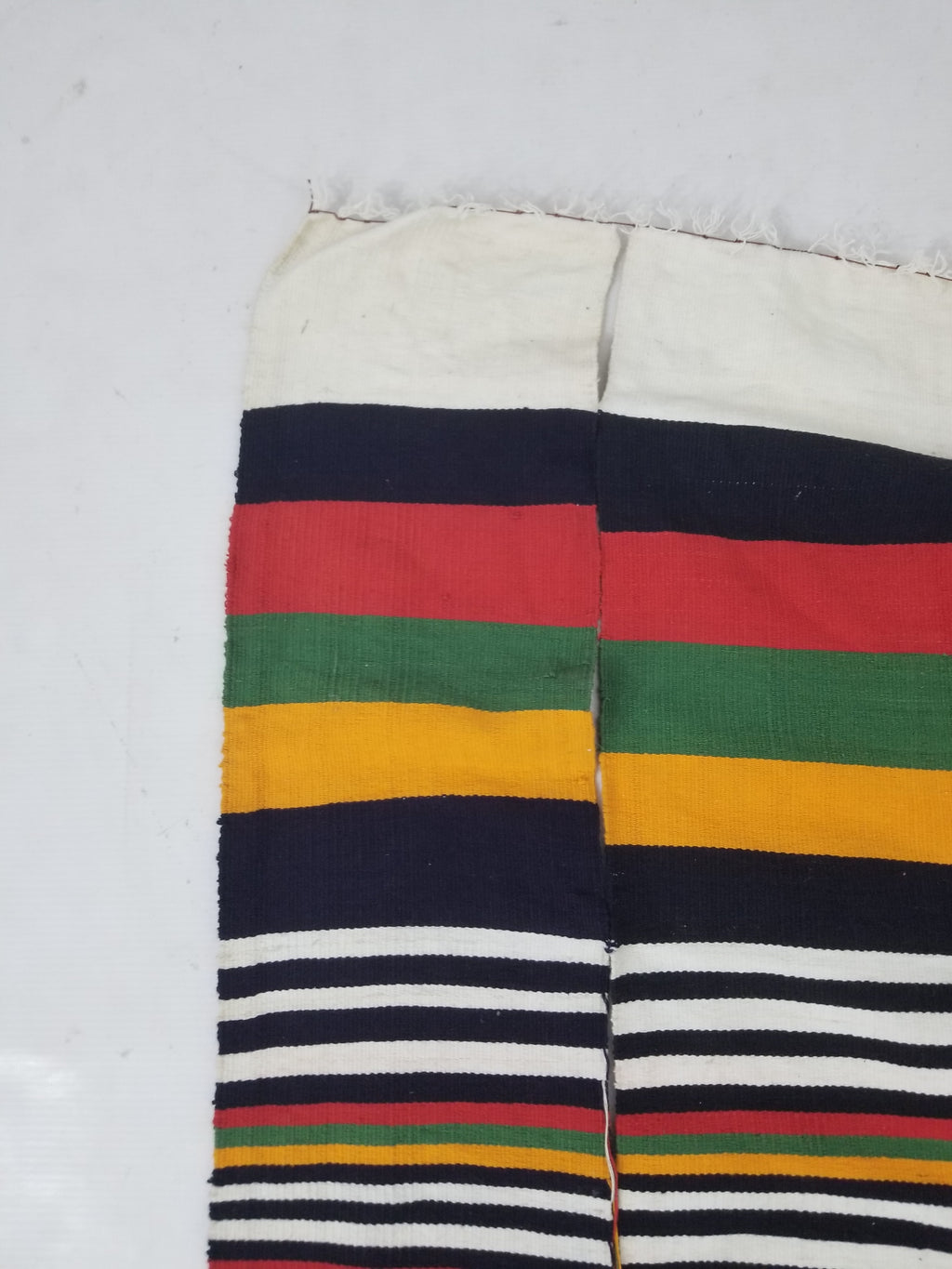 Vintage African Handwoven Striped Textile Throw - Niger Textile Art 236x130cm