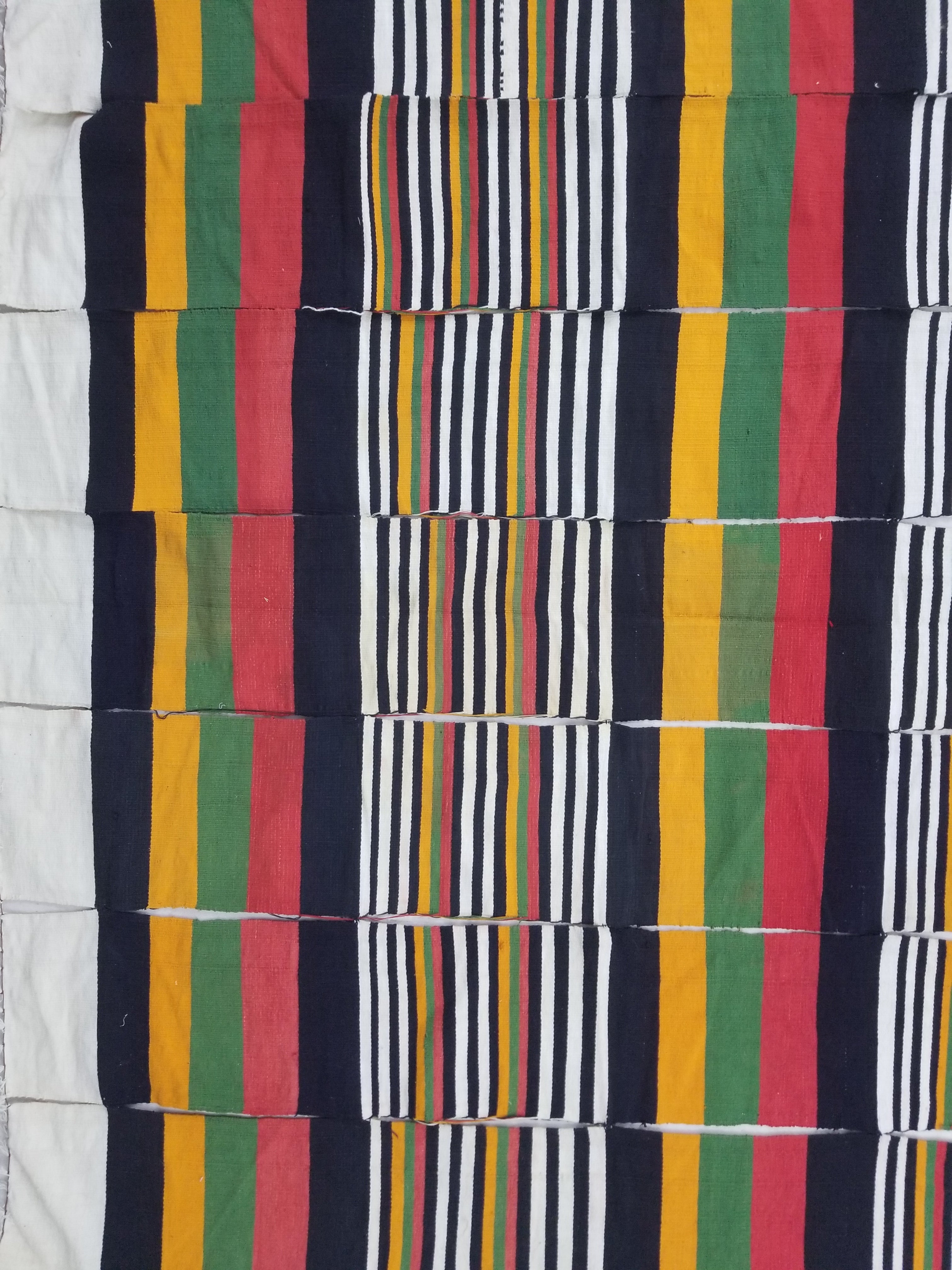 Vintage African Handwoven Striped Textile Throw - Niger Textile Art 236x130cm