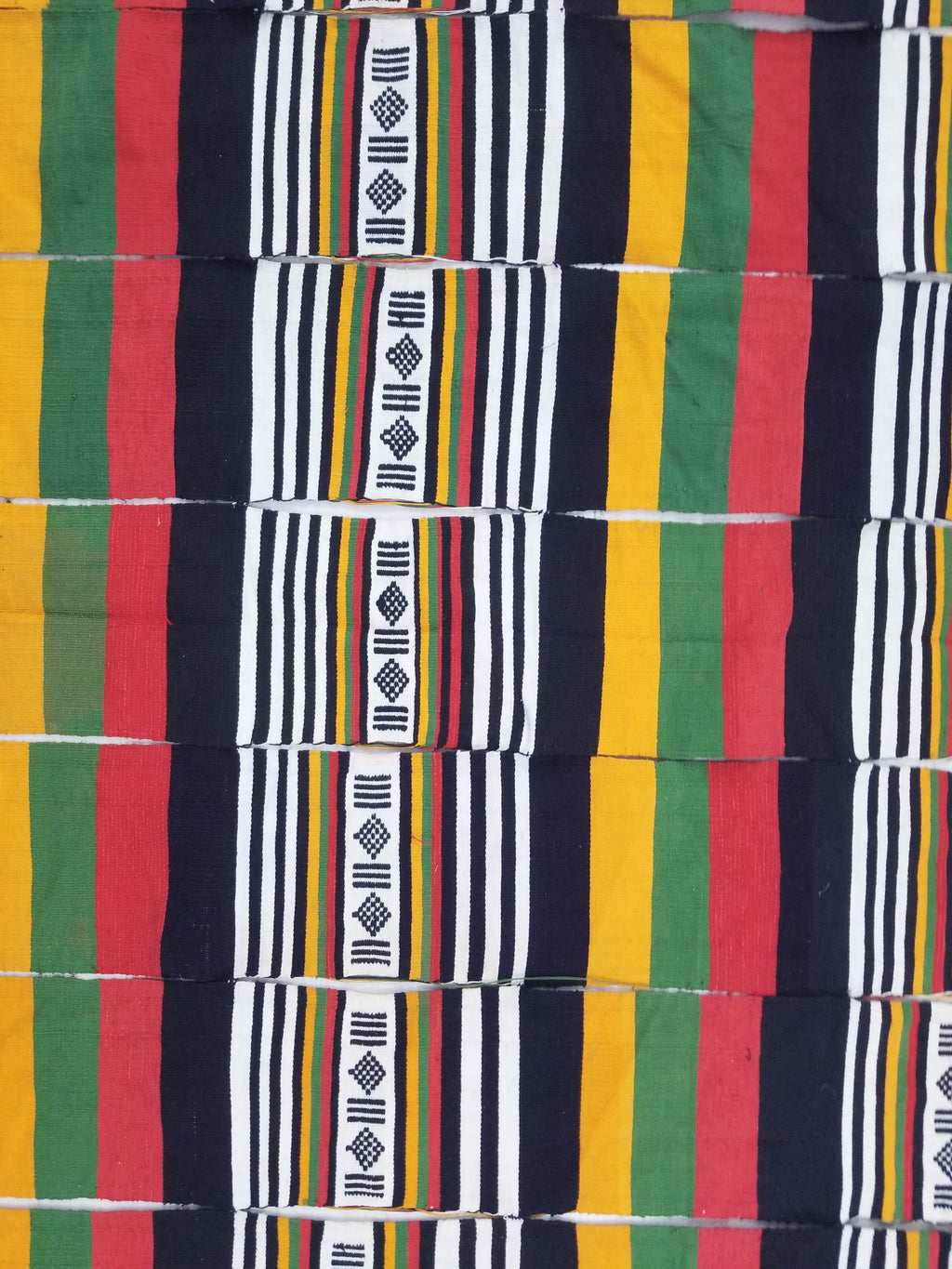 Vintage African Handwoven Striped Textile Throw - Niger Textile Art 236x130cm