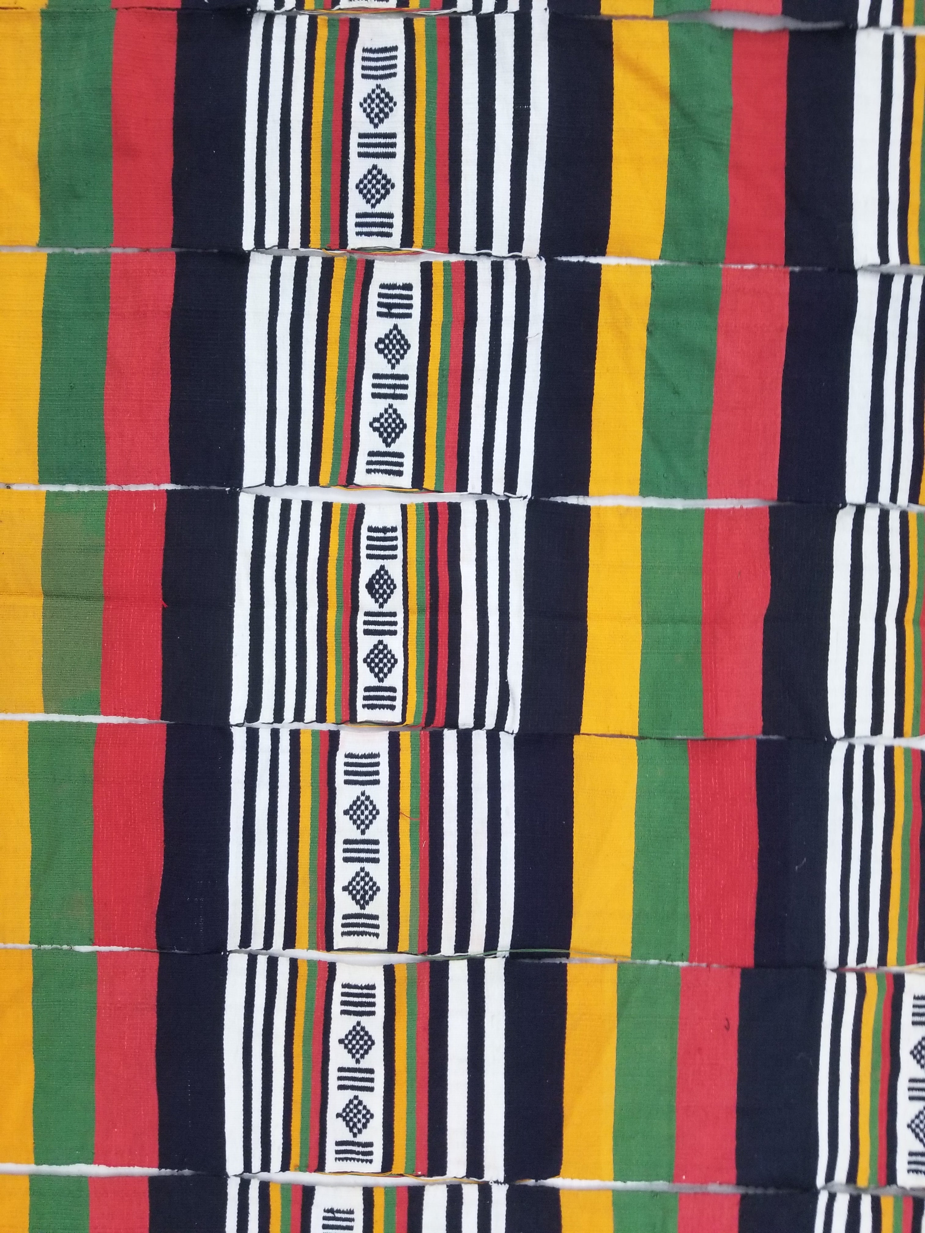 Vintage African Handwoven Striped Textile Throw - Niger Textile Art 236x130cm